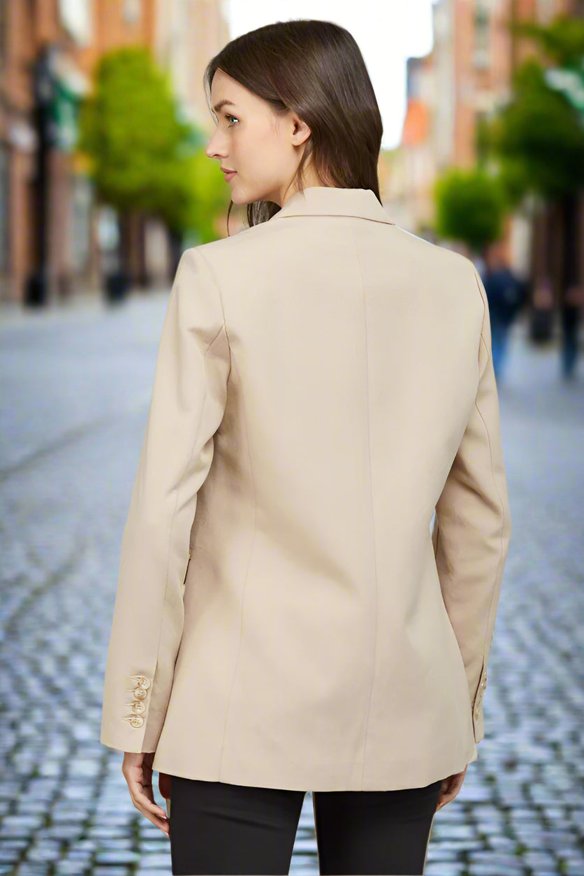 Fate Taupe Linen Blend Oversized Blazer – Relaxed Fit with Flap Pockets-Jackets-Fate-Deja Nu Boutique, Women's Fashion Boutique in Lampasas, Texas