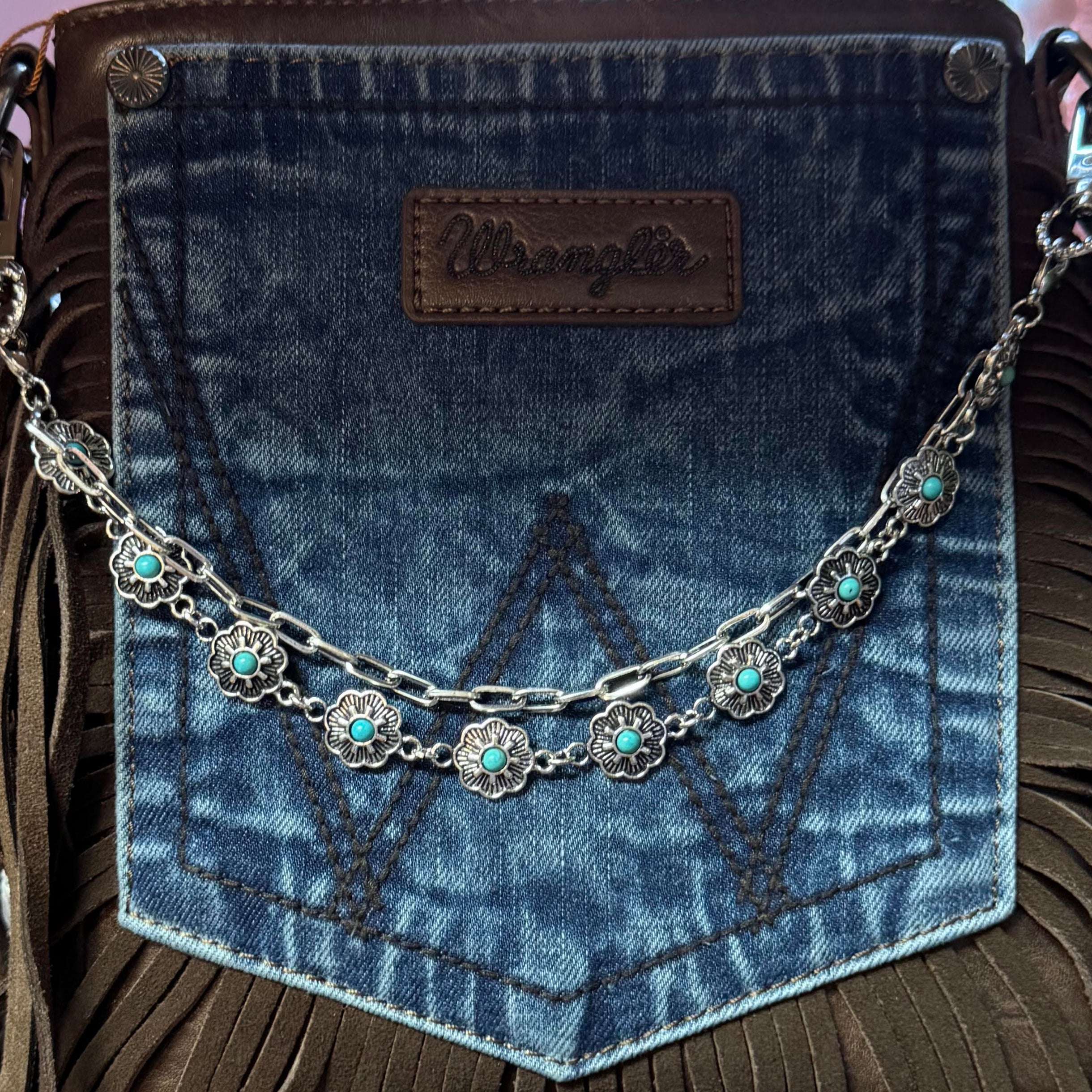 Floral Turquoise Charm Strap – Western Glam for Bags & Hats-Charm Strap-Deja Nu Tx-Deja Nu Boutique, Women's Fashion Boutique in Lampasas, Texas
