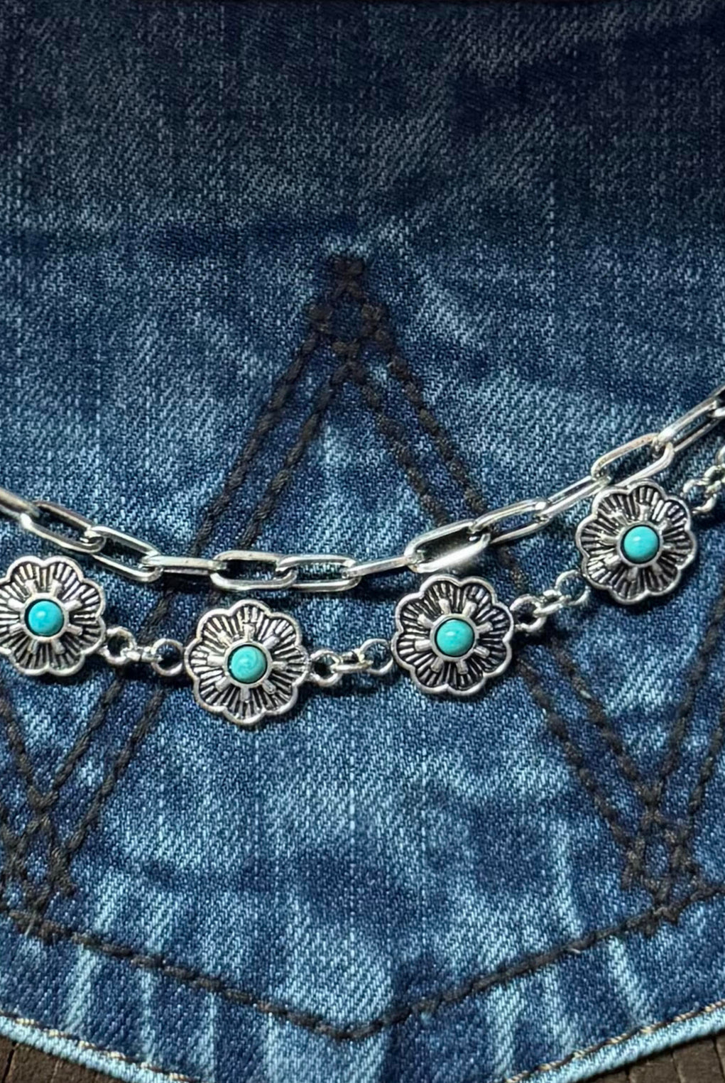 Floral Turquoise Charm Strap – Western Glam for Bags & Hats-Charm Strap-Deja Nu Tx-Deja Nu Boutique, Women's Fashion Boutique in Lampasas, Texas