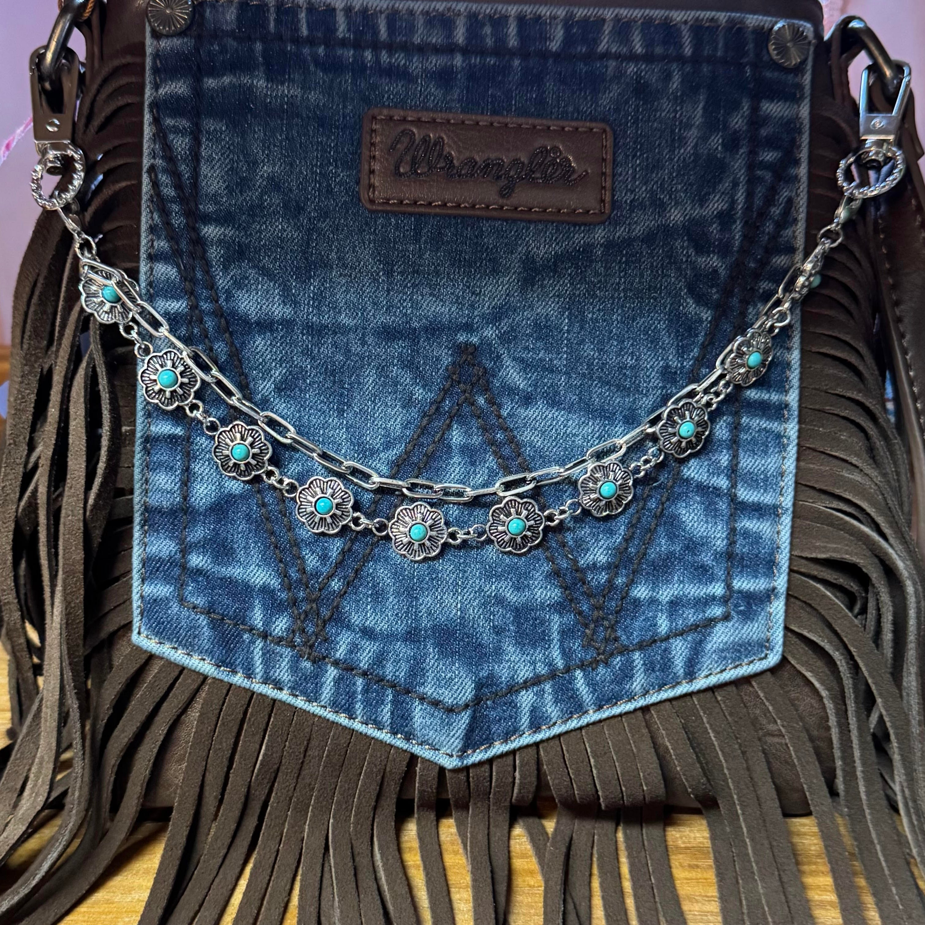 Floral Turquoise Charm Strap – Western Glam for Bags & Hats-Charm Strap-Deja Nu Tx-Deja Nu Boutique, Women's Fashion Boutique in Lampasas, Texas