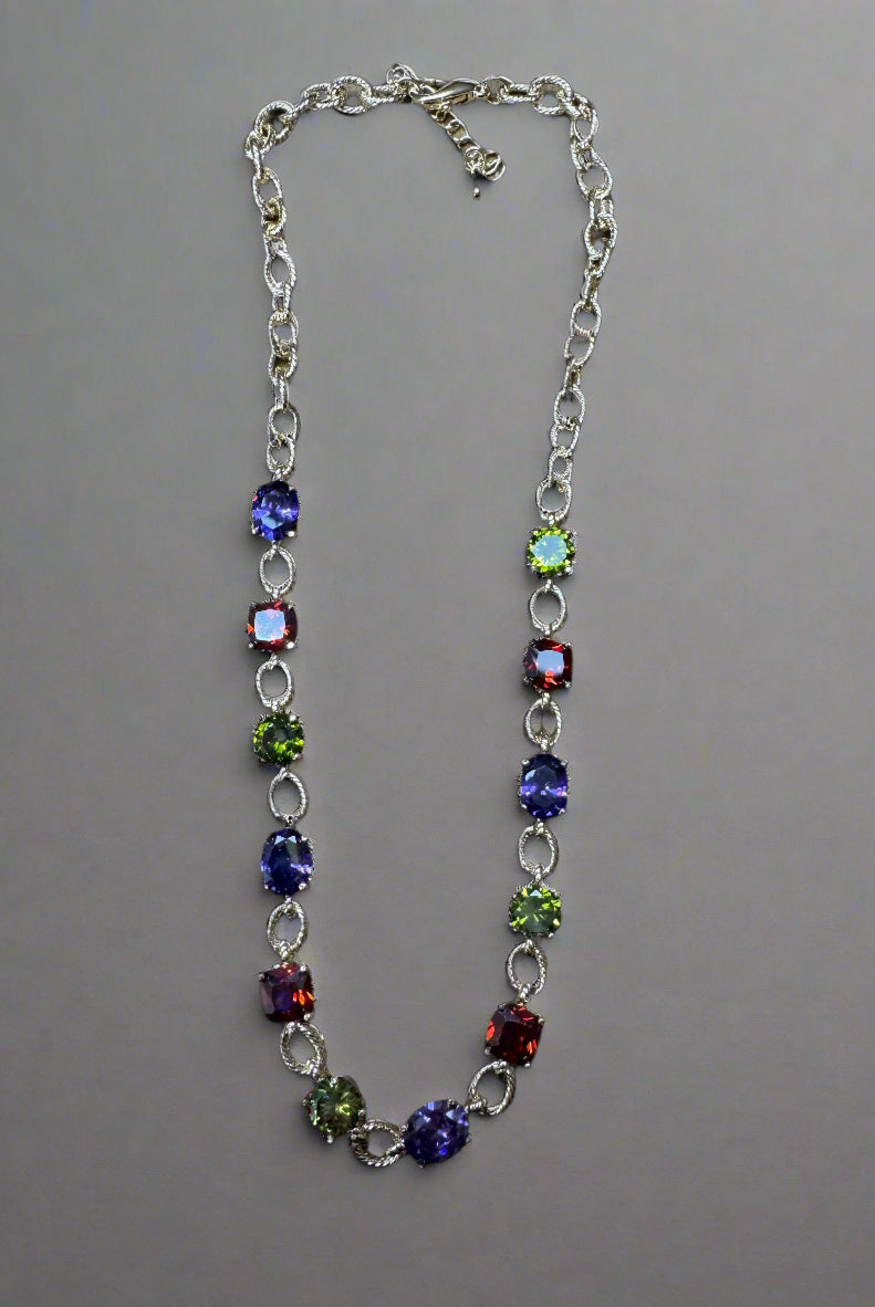 Fossick Multi Stone Gold Chain Necklace-Necklaces-Fossick-Deja Nu Boutique, Women's Fashion Boutique in Lampasas, Texas