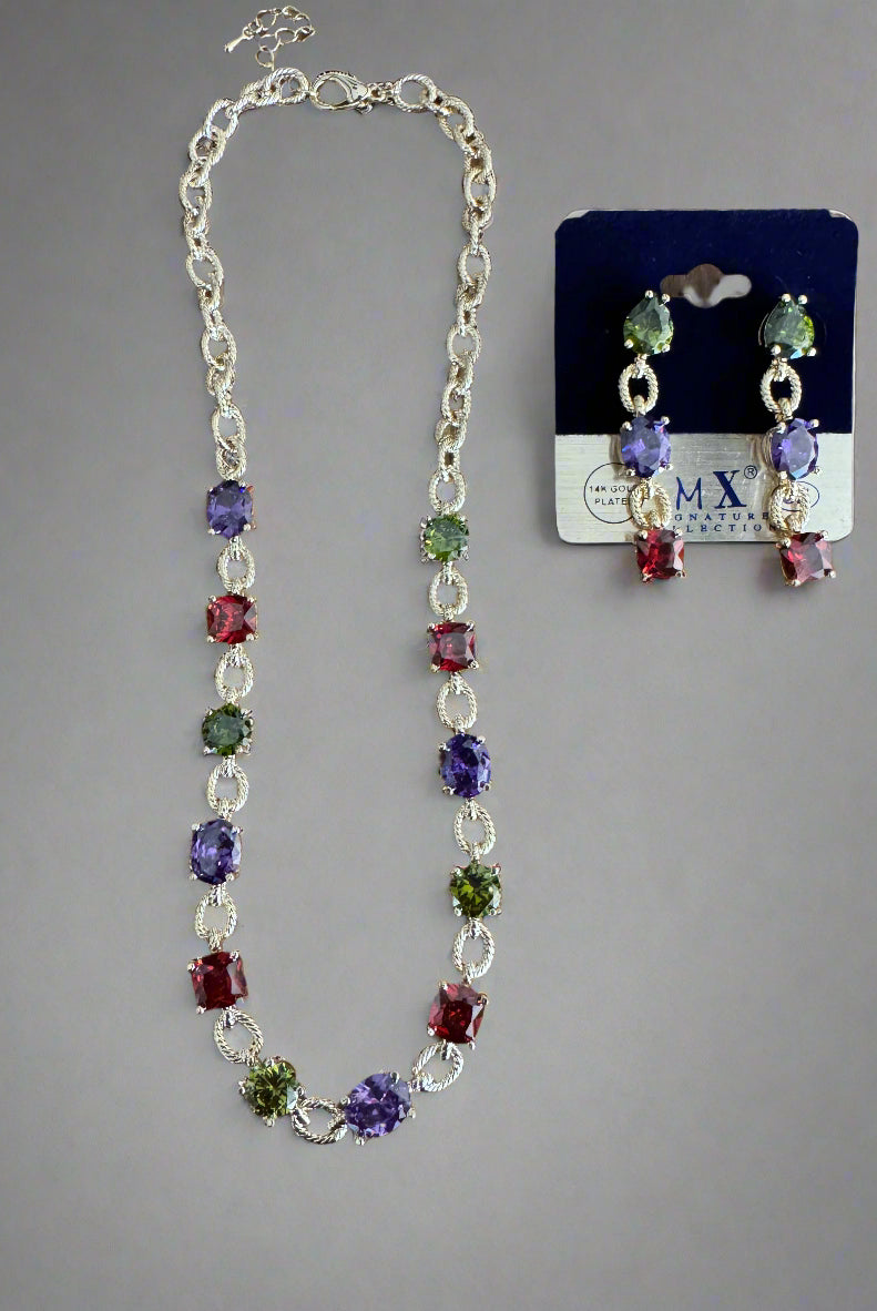 Fossick Multi Stone Gold Chain Necklace-Necklaces-Fossick-Deja Nu Boutique, Women's Fashion Boutique in Lampasas, Texas