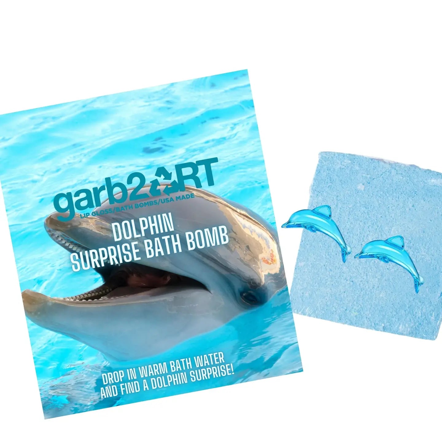 GARB2ART Dolphin Surprise Bath Bomb – Toy Inside!-Bath Bomb-GARB2ART-Deja Nu Boutique, Women's Fashion Boutique in Lampasas, Texas