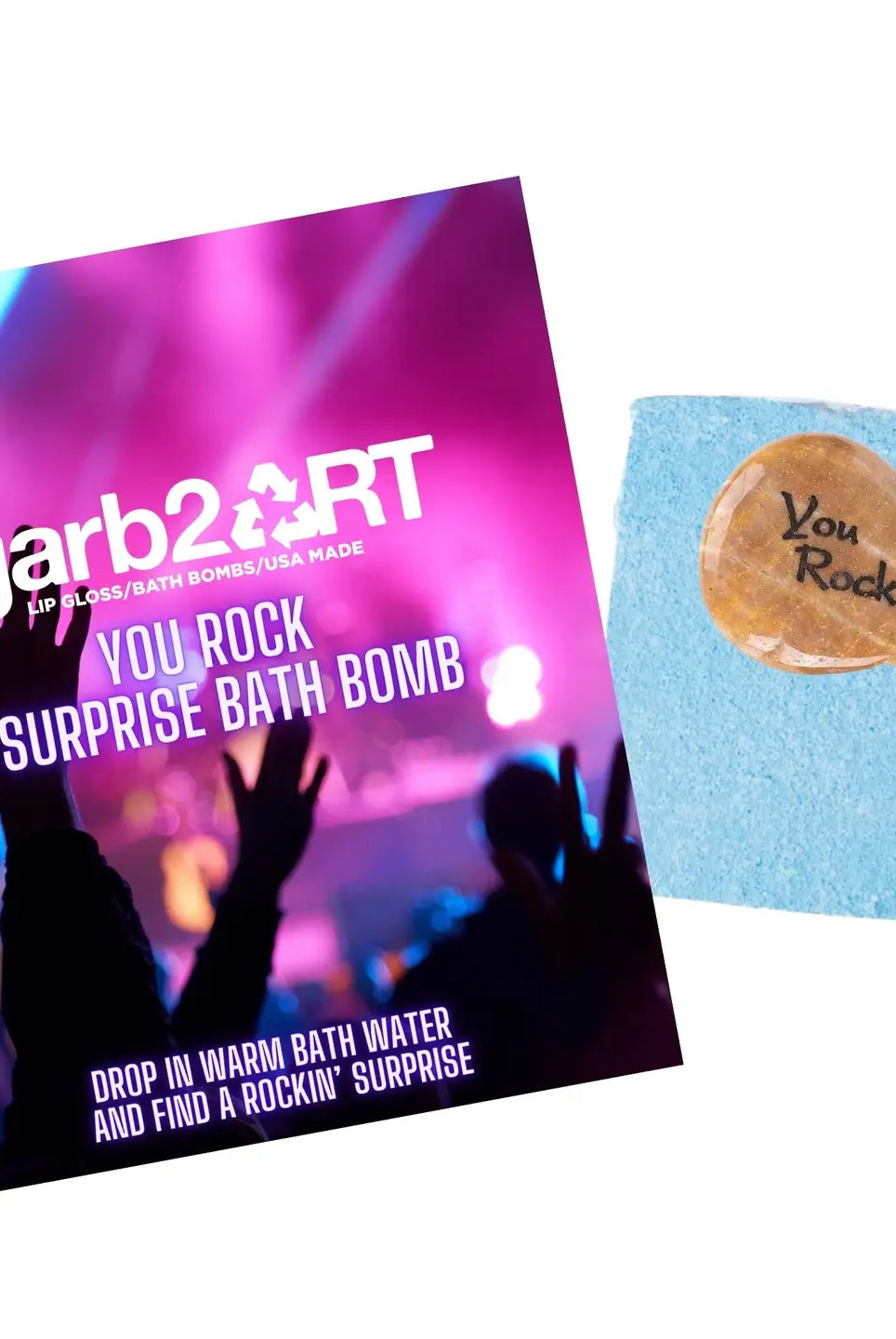 GARB2ART You Rock Surprise Bath Bomb – Rock-Inspired Fun Inside!-Bath Bomb-GARB2ART-Deja Nu Boutique, Women's Fashion Boutique in Lampasas, Texas