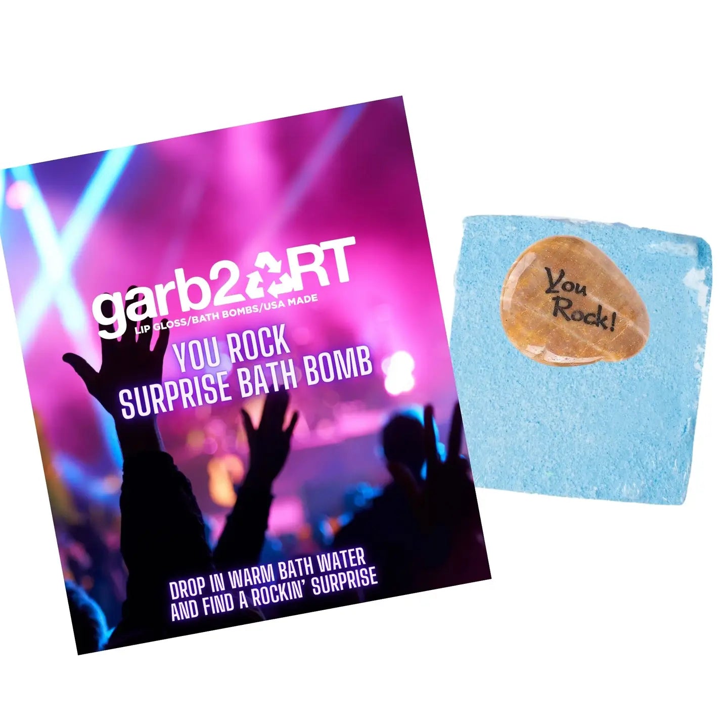 GARB2ART You Rock Surprise Bath Bomb – Rock-Inspired Fun Inside!-Bath Bomb-GARB2ART-Deja Nu Boutique, Women's Fashion Boutique in Lampasas, Texas
