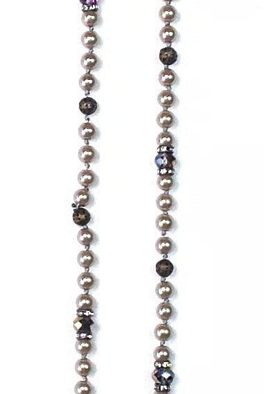 Lost And Found Purple Extra-Long Beaded Pearl Necklace With Stations-Necklaces-Lost And Found-Deja Nu Boutique, Women's Fashion Boutique in Lampasas, Texas