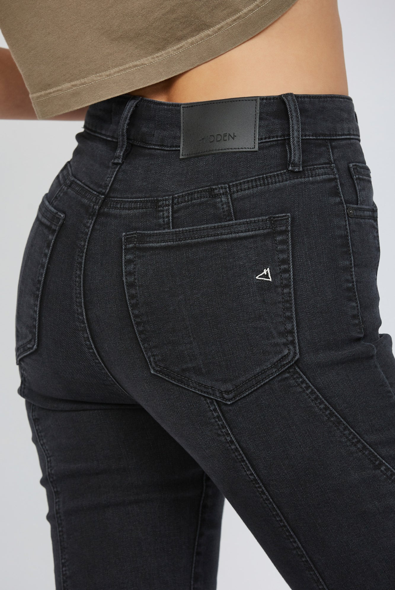 Hidden Jeans Happi High Rise Fashion Seamed Flare In Charcoal-Jeans-Hidden-Deja Nu Boutique, Women's Fashion Boutique in Lampasas, Texas