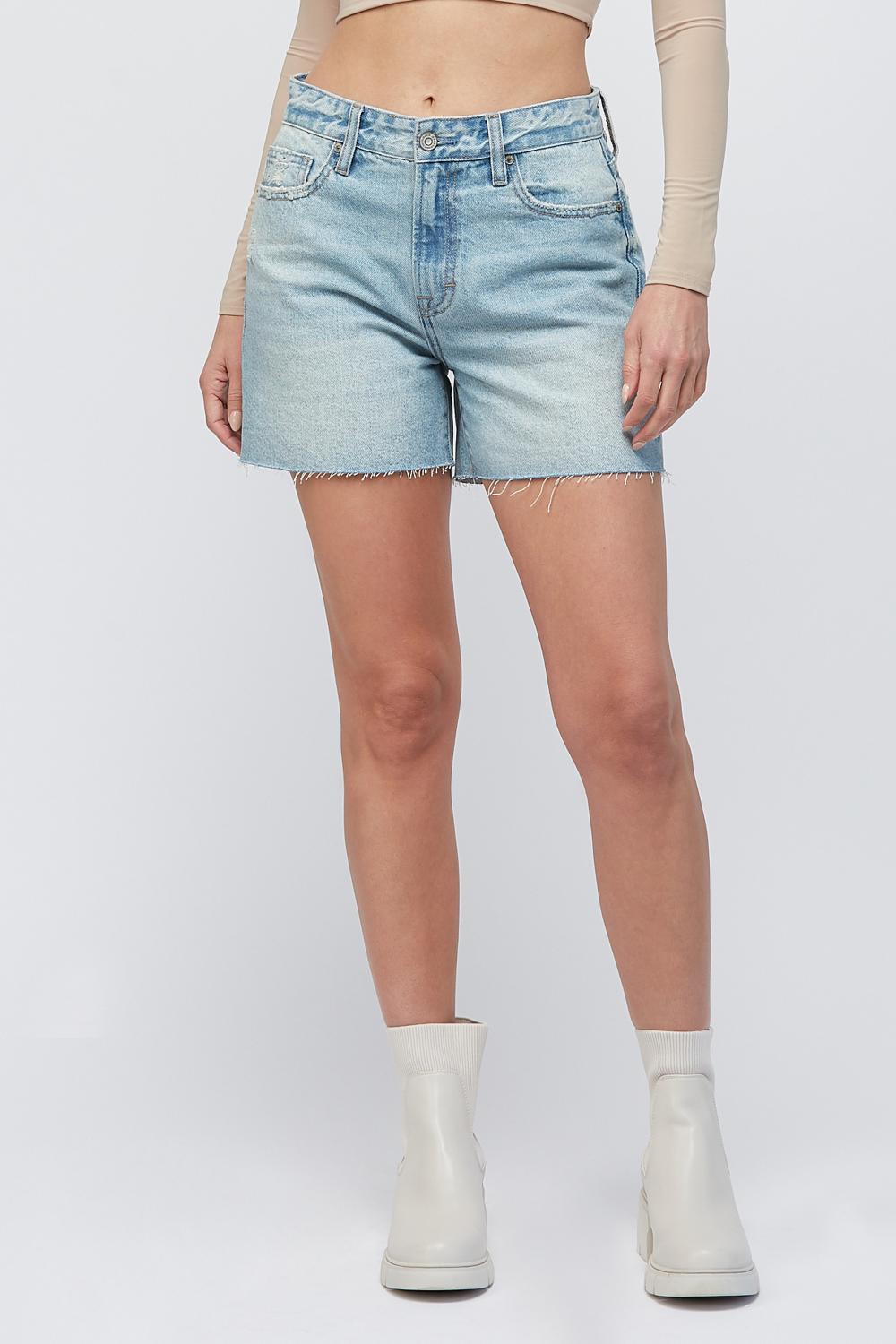 Hidden Jeans Riley High Rise Light Wash Denim Boyfriend Shorts-Shorts-Hidden-Deja Nu Boutique, Women's Fashion Boutique in Lampasas, Texas