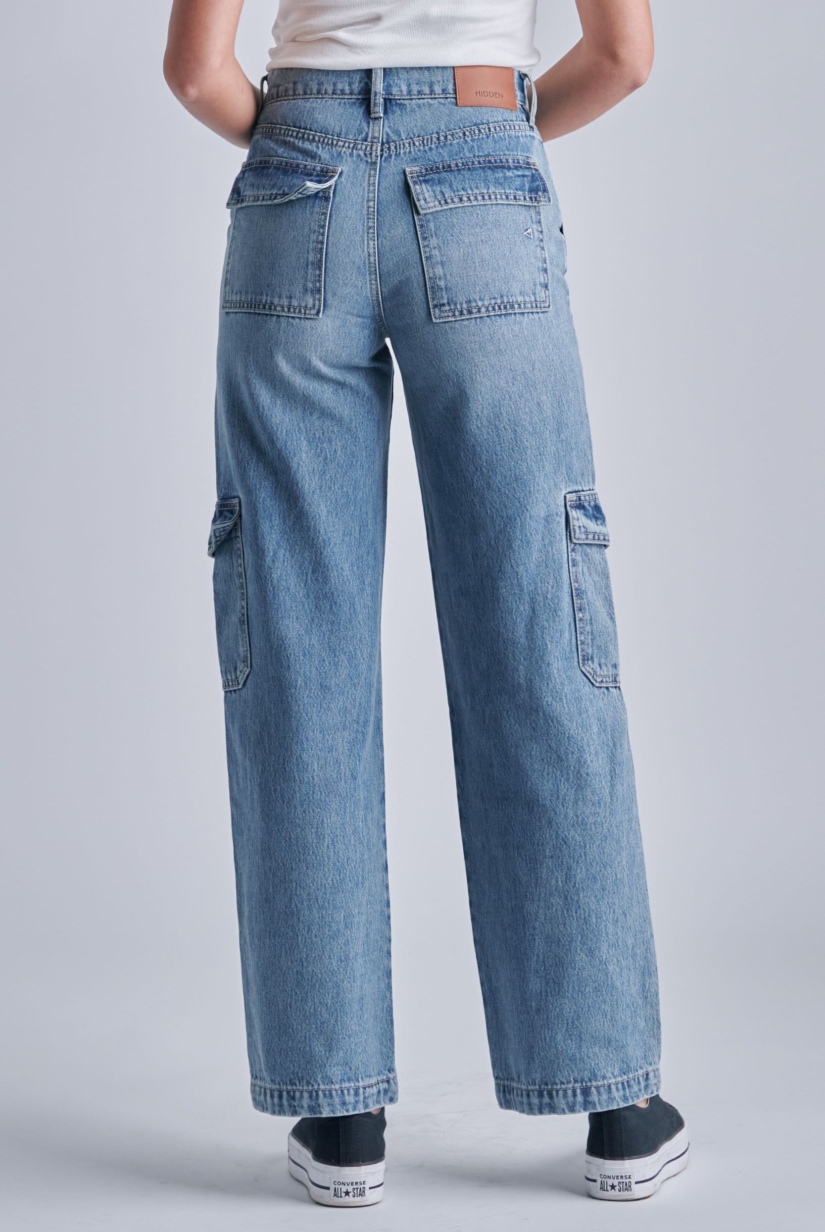 Hidden Logan High Waist Wide Leg Dad Jeans 31” Inseam In Medium Blue-Jeans-Hidden-Deja Nu Boutique, Women's Fashion Boutique in Lampasas, Texas