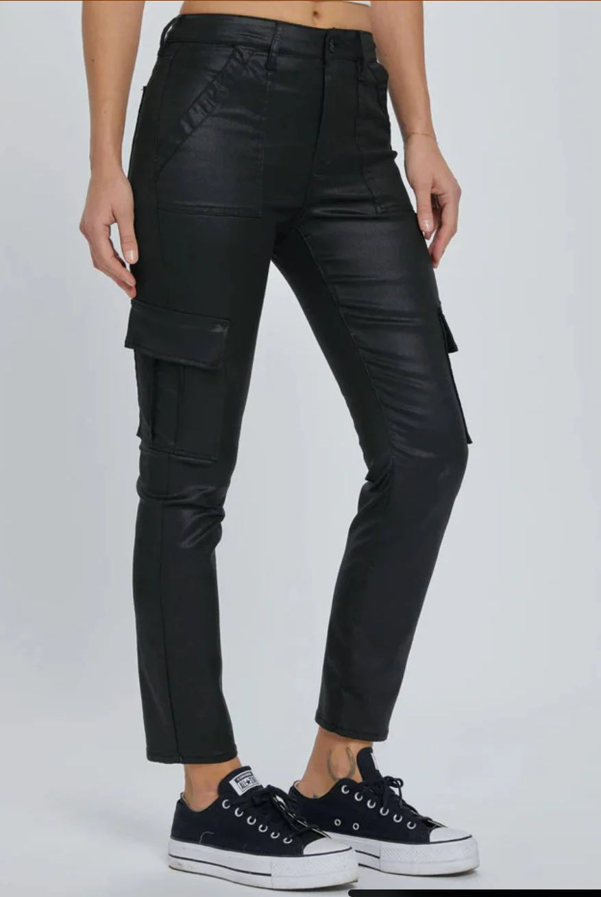 Hidden Quinn Black Coated Cargo Cigarette Skinny-Jeans-Hidden-Deja Nu Boutique, Women's Fashion Boutique in Lampasas, Texas