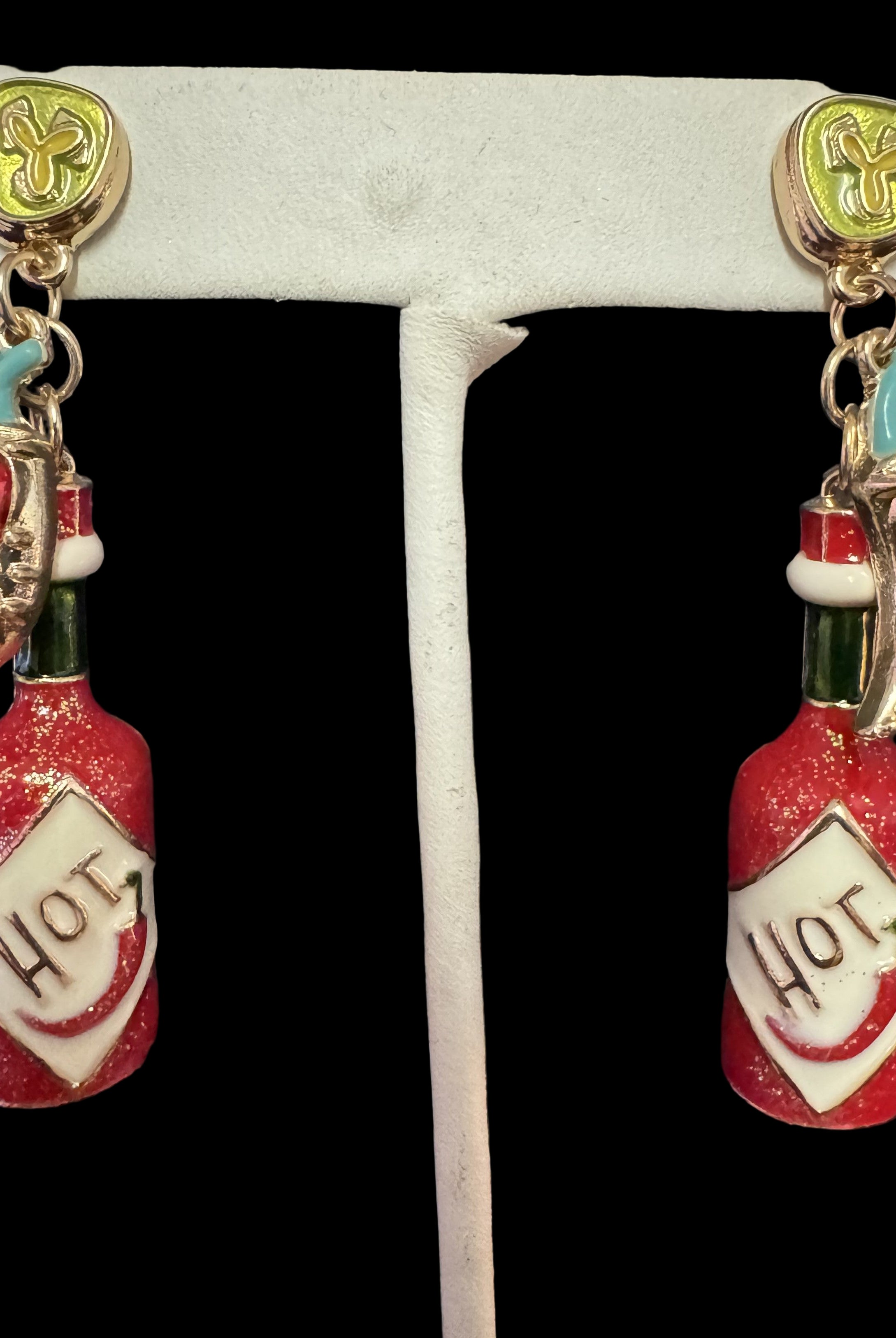 Hot Sauce Bottle Earrings A Spicy Statement-Earrings-Deja Nu Tx-Deja Nu Boutique, Women's Fashion Boutique in Lampasas, Texas