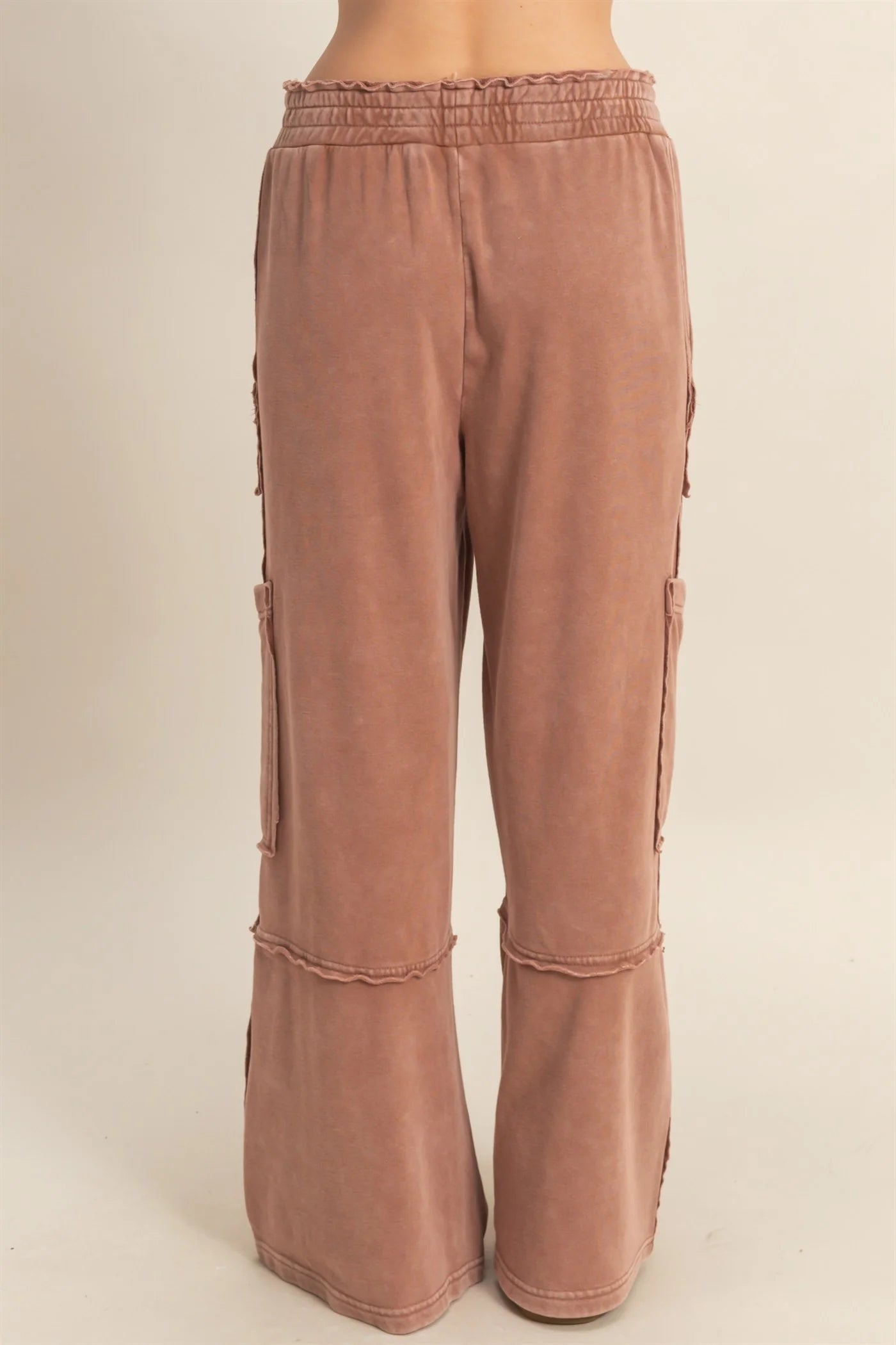 Hyfve Double Zero Mineral Washed Utility Sweatpants in Chestnut-Bottoms-Hyfve-Deja Nu Boutique, Women's Fashion Boutique in Lampasas, Texas