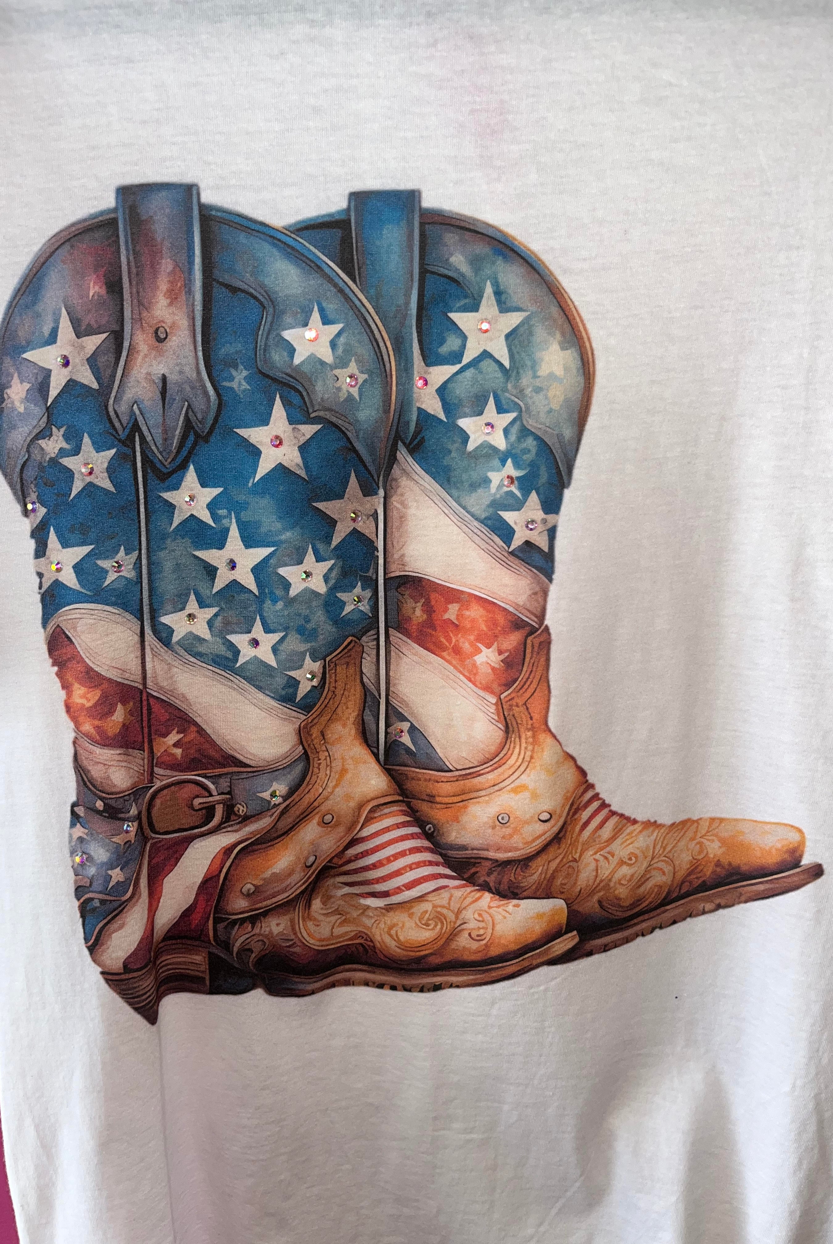 J. Coons American Flag Cowboy Boots Tee-shirts-J. Coons-Deja Nu Boutique, Women's Fashion Boutique in Lampasas, Texas