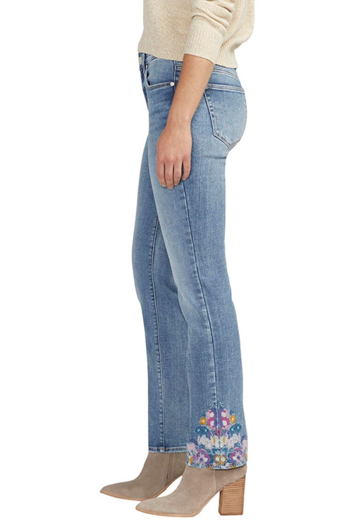 Jag Mid Rise Embroidered Ruby Straight Leg Jeans In Essex Blue-Bottoms-Jag-Deja Nu Boutique, Women's Fashion Boutique in Lampasas, Texas