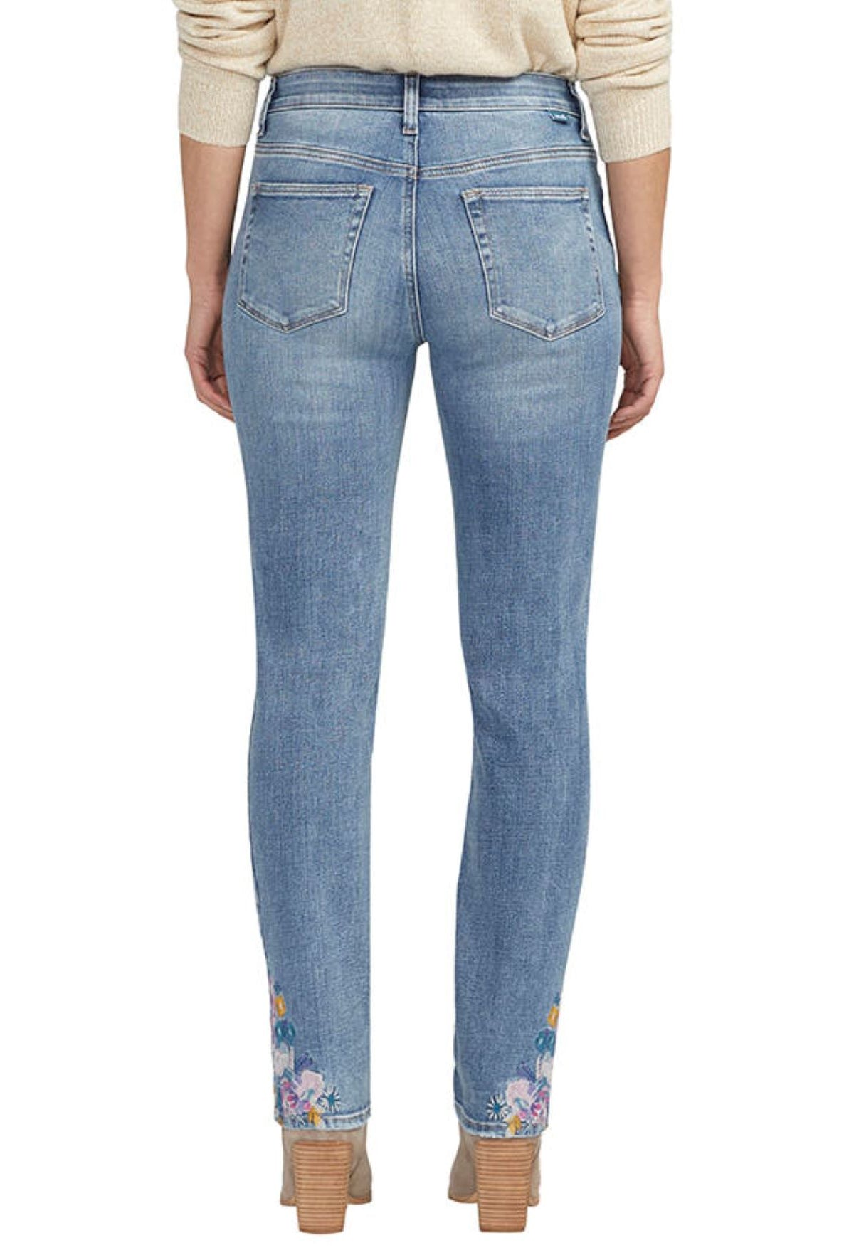 Jag Mid Rise Embroidered Ruby Straight Leg Jeans In Essex Blue-Bottoms-Jag-Deja Nu Boutique, Women's Fashion Boutique in Lampasas, Texas