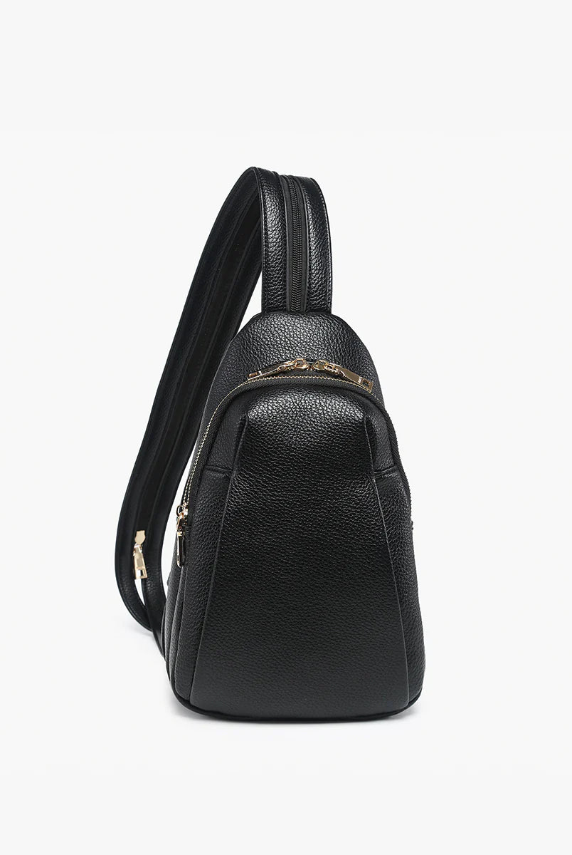 Jen & Co. Ari Vegan Convertible Sling Backpack – Black-Handbags, Wallets & Cases-Jen & Co.-Deja Nu Boutique, Women's Fashion Boutique in Lampasas, Texas
