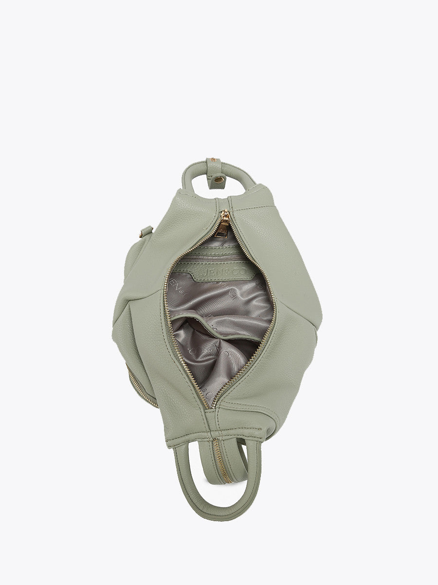 Jen & Co. Maura Vegan Diagonal Zipper Backpack – Black-Handbags, Wallets & Cases-Jen & Co.-Deja Nu Boutique, Women's Fashion Boutique in Lampasas, Texas