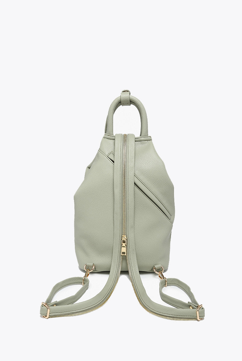 Jen & Co. Maura Vegan Diagonal Zipper Backpack – Black-Handbags, Wallets & Cases-Jen & Co.-Deja Nu Boutique, Women's Fashion Boutique in Lampasas, Texas