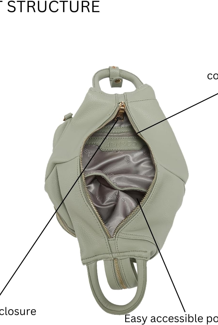 Jen & Co. Maura Vegan Diagonal Zipper Backpack – Black-Handbags, Wallets & Cases-Jen & Co.-Deja Nu Boutique, Women's Fashion Boutique in Lampasas, Texas