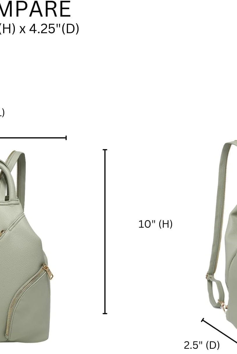 Jen & Co. Maura Vegan Diagonal Zipper Backpack – Black-Handbags, Wallets & Cases-Jen & Co.-Deja Nu Boutique, Women's Fashion Boutique in Lampasas, Texas