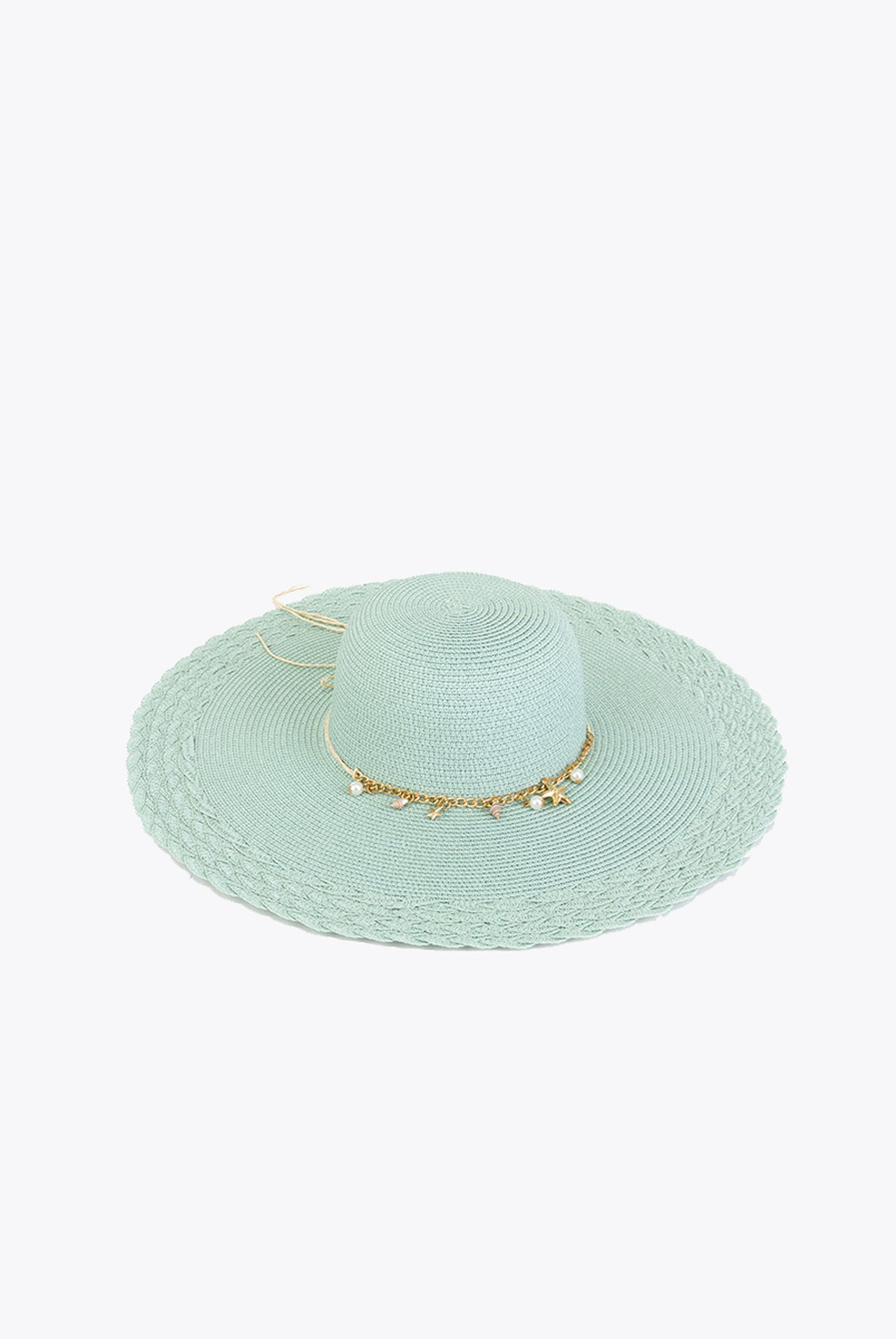 Jen & Co. Nila Floppy Straw Hat with Beachy Charm Trim – Natural or Mint-Hats-Jen & Co.-Deja Nu Boutique, Women's Fashion Boutique in Lampasas, Texas