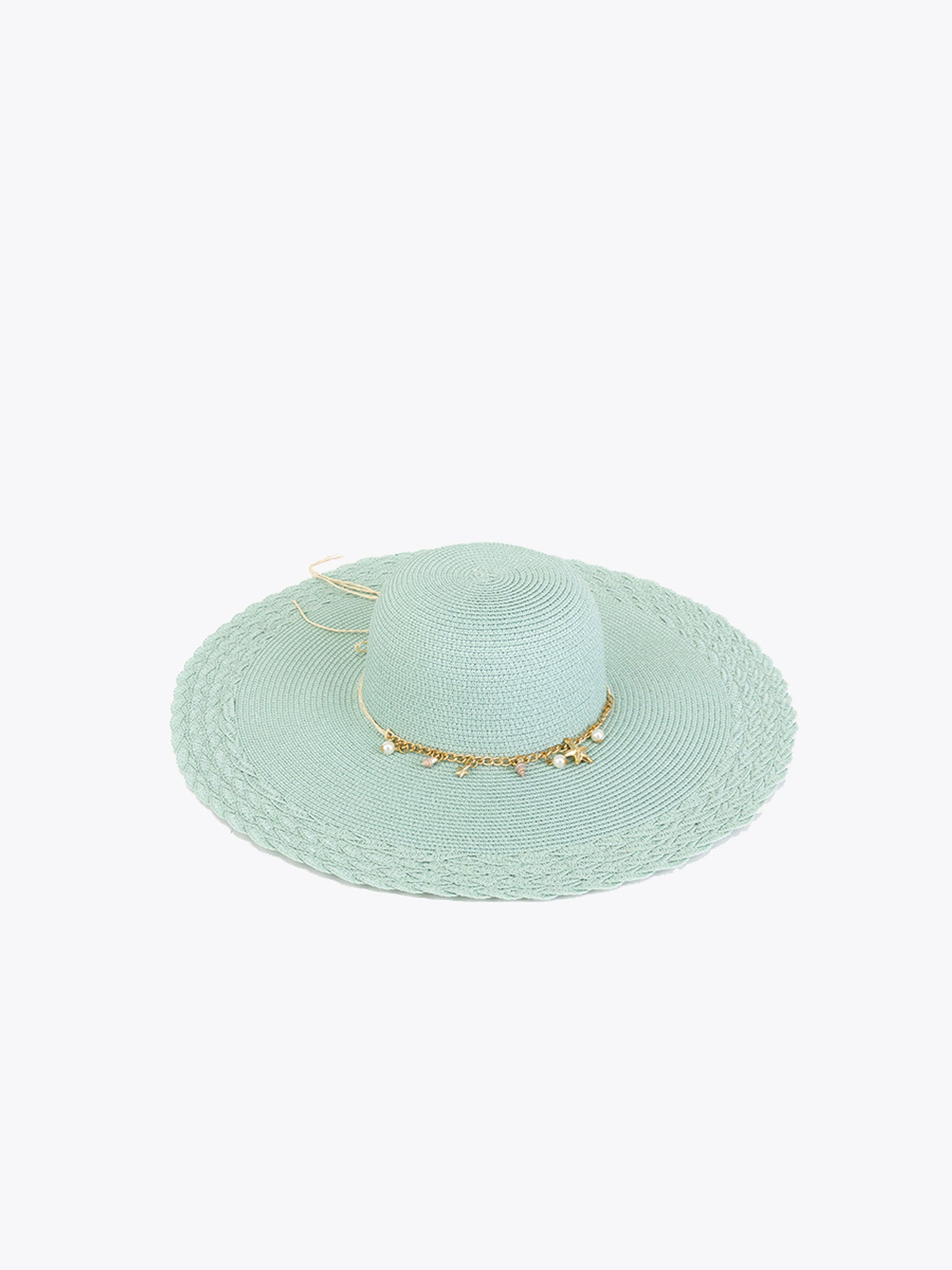 Jen & Co. Nila Floppy Straw Hat with Beachy Charm Trim – Natural or Mint-Hats-Jen & Co.-Deja Nu Boutique, Women's Fashion Boutique in Lampasas, Texas