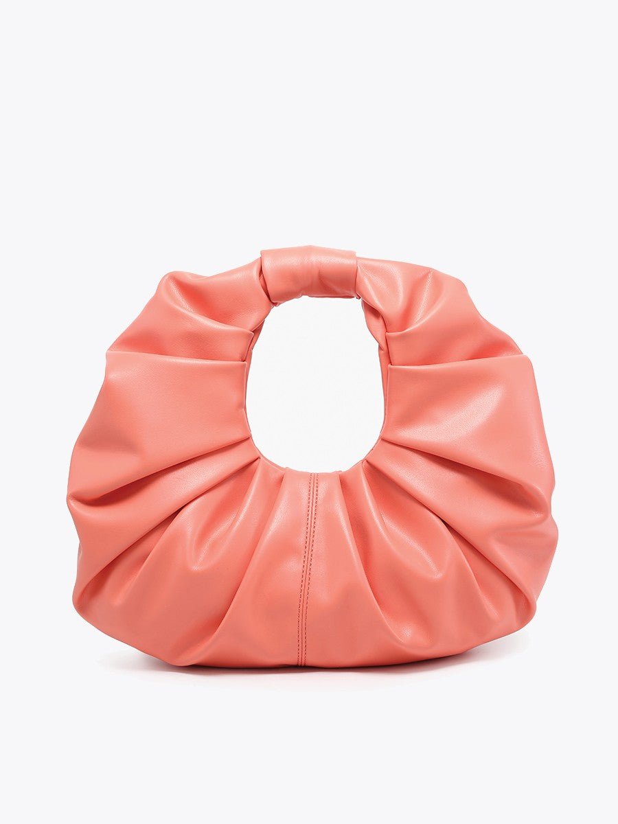 Jen & Co. Miami Pleated Satchel in Peach | Ruched Puffy Statement Bag-Handbags, Wallets & Cases-Jen & Co.-Deja Nu Boutique, Women's Fashion Boutique in Lampasas, Texas