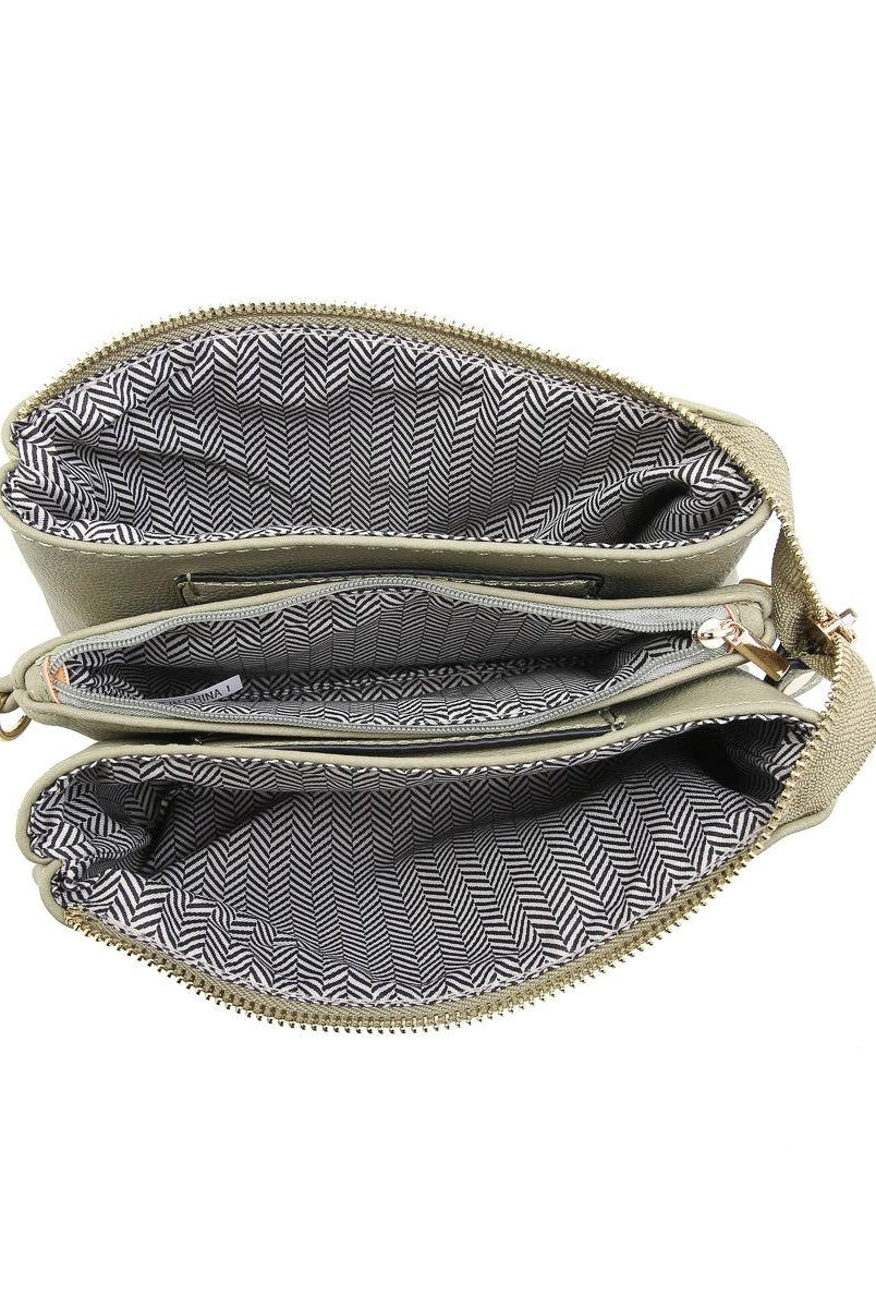 Jen & Co Riley Monogramable Three Compartment Crossbody Or Wristlet In Sodalite-Handbags, Wallets & Cases-Jen & Co.-Deja Nu Boutique, Women's Fashion Boutique in Lampasas, Texas