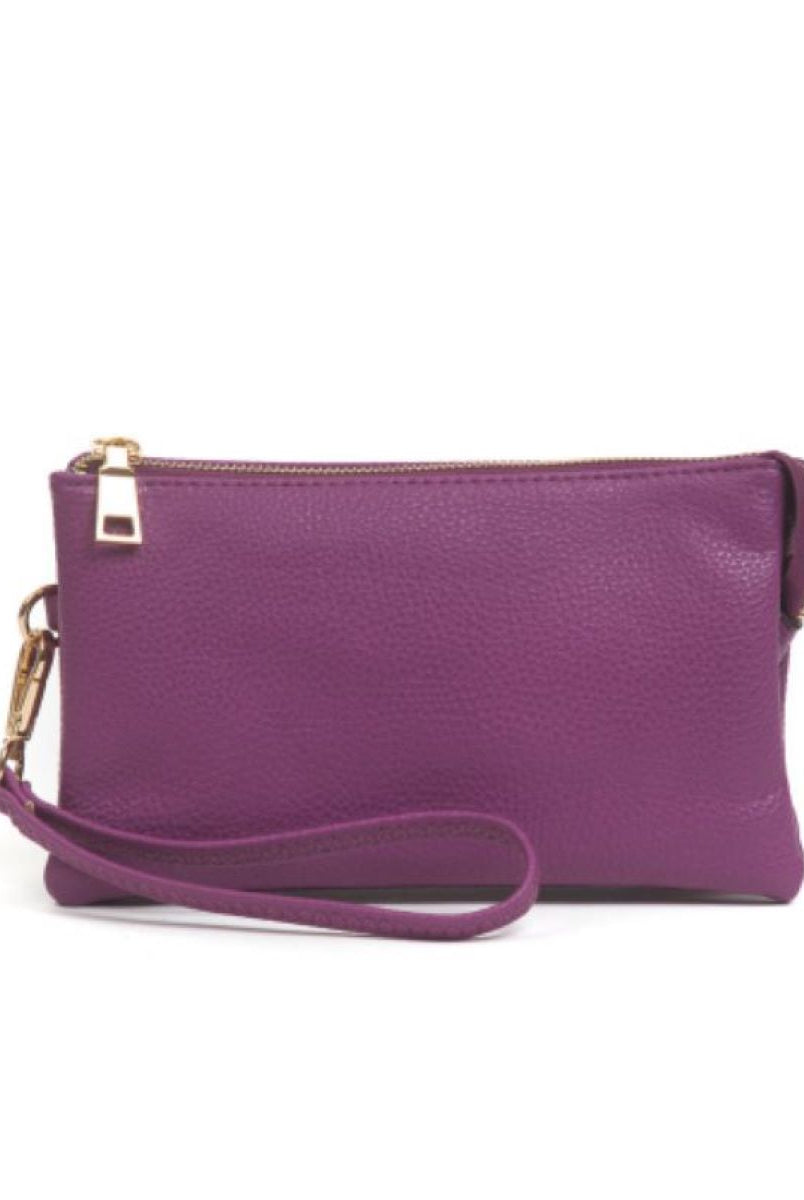 Jen & Co Riley Monogramable Three Compartment Crossbody Or Wristlet In Purple-Handbags, Wallets & Cases-Jen & Co.-Deja Nu Boutique, Women's Fashion Boutique in Lampasas, Texas