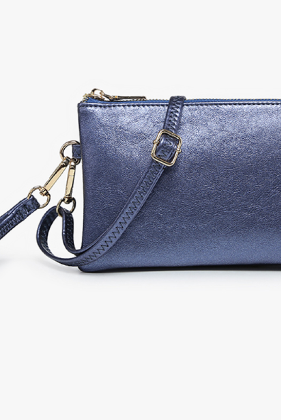 Jen & Co Riley Monogramable Three Compartment Crossbody Or Wristlet In Sodalite-Handbags, Wallets & Cases-Jen & Co.-Deja Nu Boutique, Women's Fashion Boutique in Lampasas, Texas
