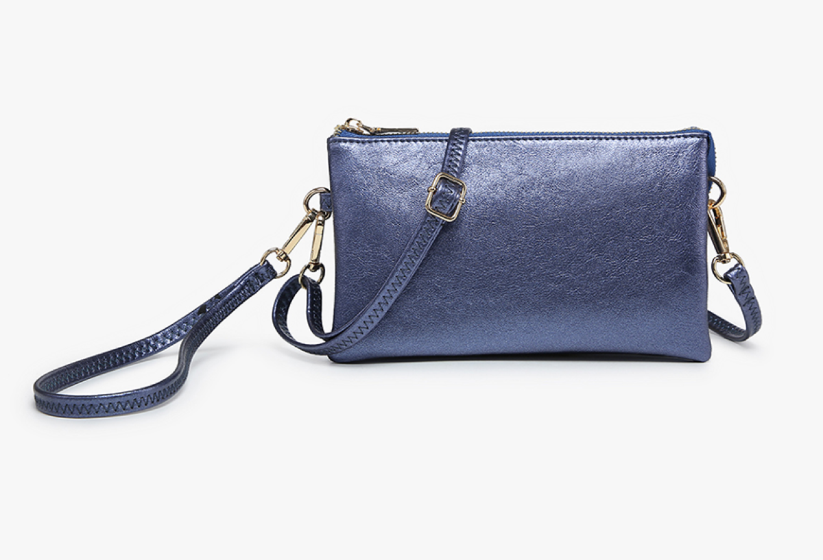 Jen & Co Riley Monogramable Three Compartment Crossbody Or Wristlet In Sodalite-Handbags, Wallets & Cases-Jen & Co.-Deja Nu Boutique, Women's Fashion Boutique in Lampasas, Texas