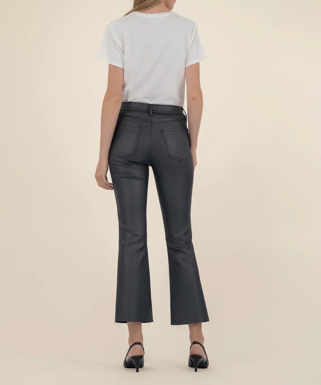 KUT FROM THE KLOTH Kelsey High Rise Ankle Flare with Raw Hem in Silver Bell-Jeans-Kut from the Kloth-Deja Nu Boutique, Women's Fashion Boutique in Lampasas, Texas