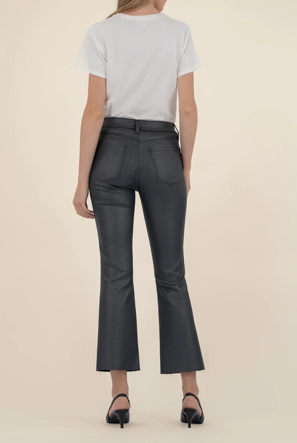KUT FROM THE KLOTH Kelsey High Rise Ankle Flare with Raw Hem in Silver Bell-Jeans-Kut from the Kloth-Deja Nu Boutique, Women's Fashion Boutique in Lampasas, Texas