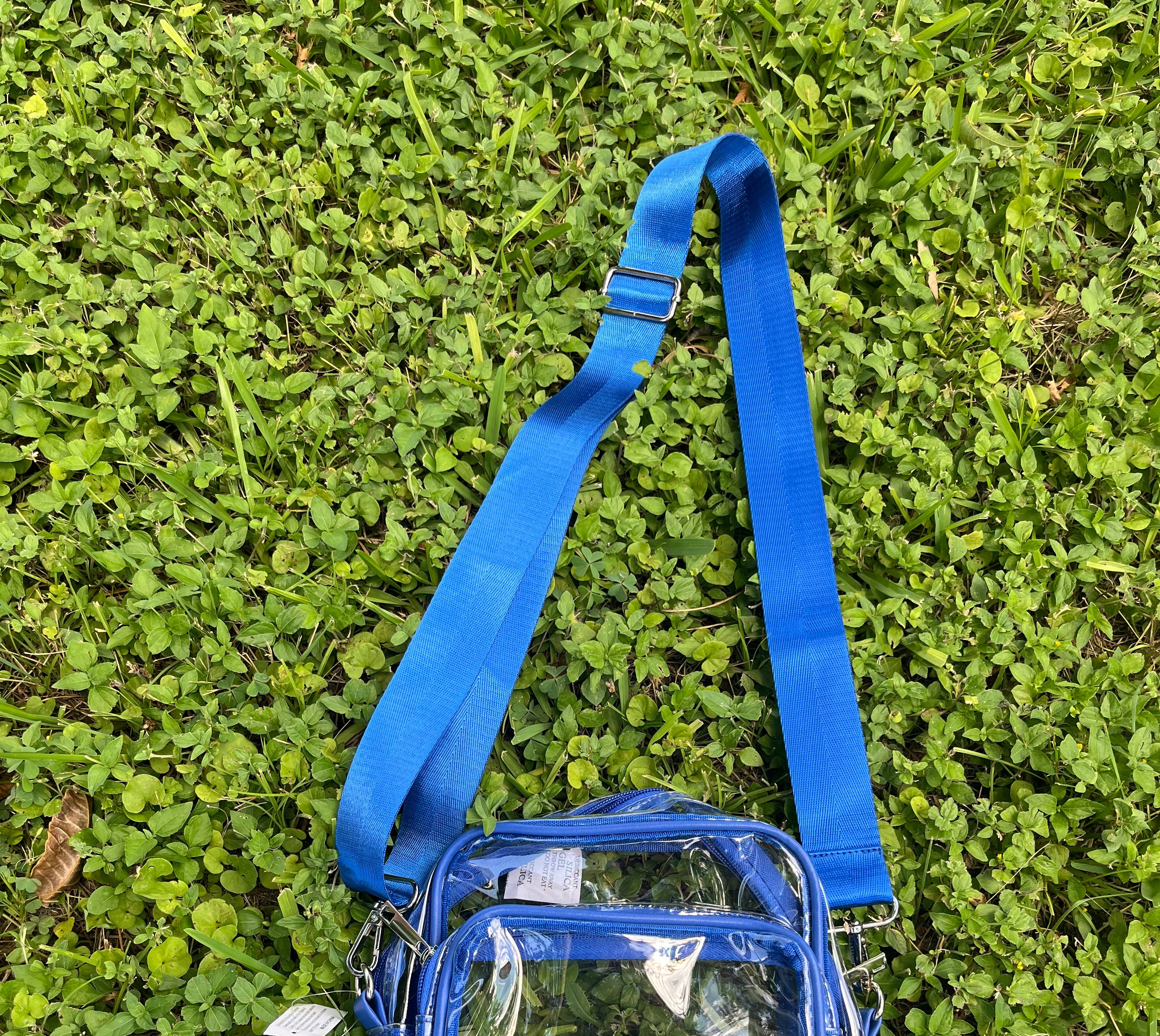 Kenze Panne Royal Blue Clear Crossbody Purse-Handbags, Wallets & Cases-Kenze Panne-Deja Nu Boutique, Women's Fashion Boutique in Lampasas, Texas