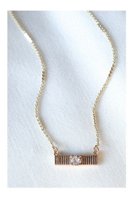 Kinsey Designs Quinn Accordion Bar Necklace With CZ-Necklaces-Kinsey Designs-Deja Nu Boutique, Women's Fashion Boutique in Lampasas, Texas