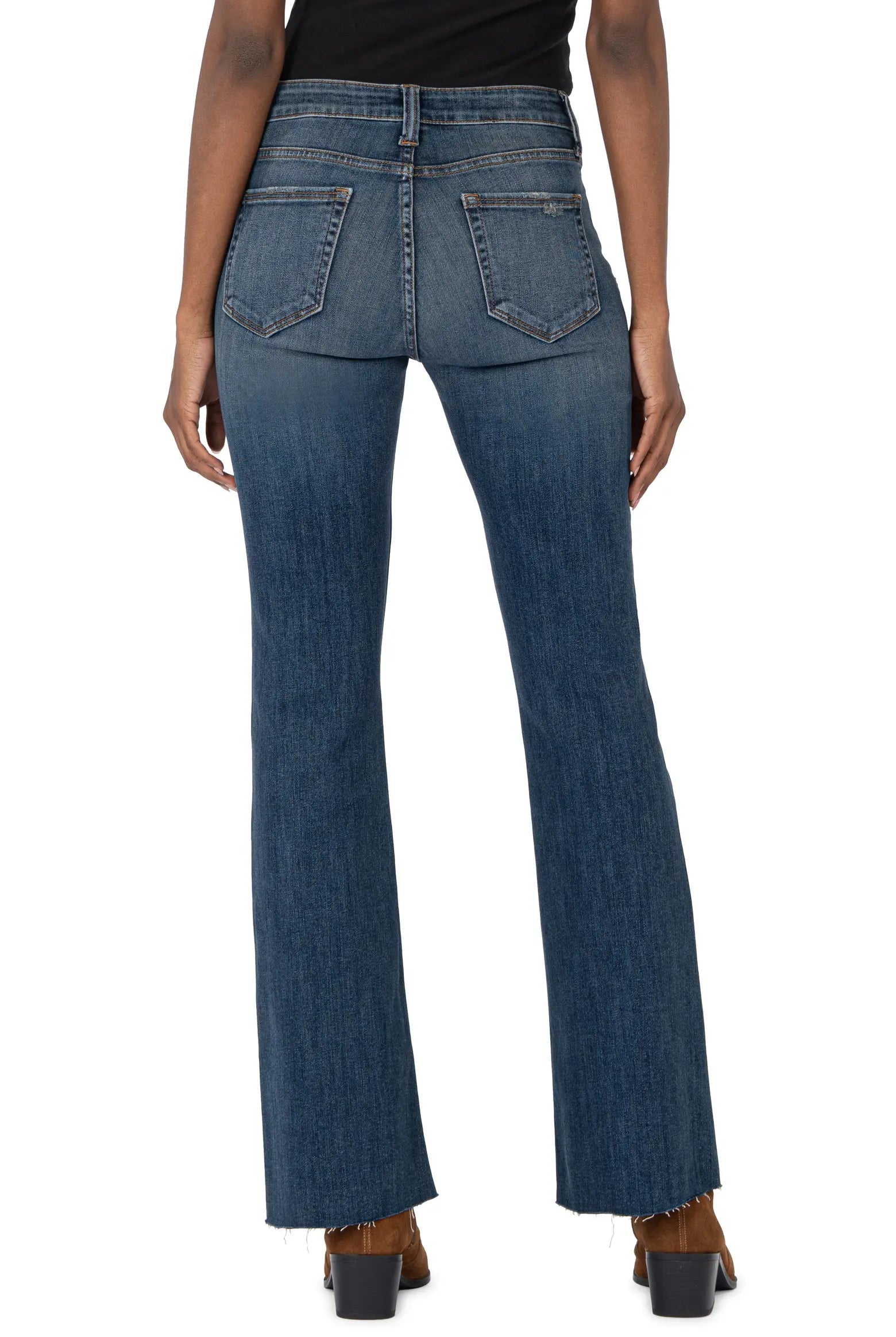 Kut From The Kloth Stella High Rise Fab Ab Flare With Raw Hem In Decent-Jeans-Kut from the Kloth-Deja Nu Boutique, Women's Fashion Boutique in Lampasas, Texas