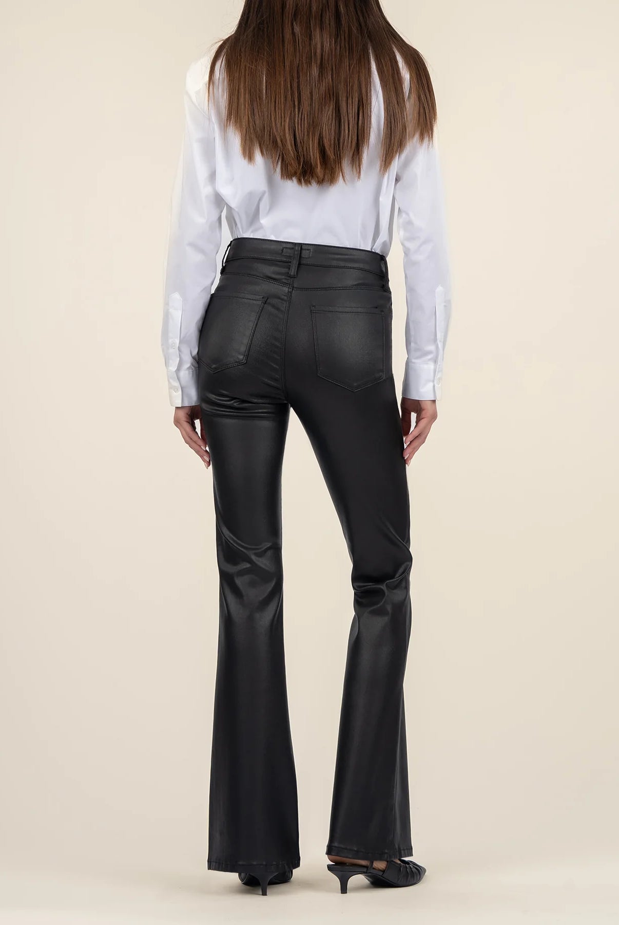 Kut From The Kloth Ana High Rise Fab Ab Flare-Baby Dn All Over Black Coated-Jeans-Kut from the Kloth-Deja Nu Boutique, Women's Fashion Boutique in Lampasas, Texas