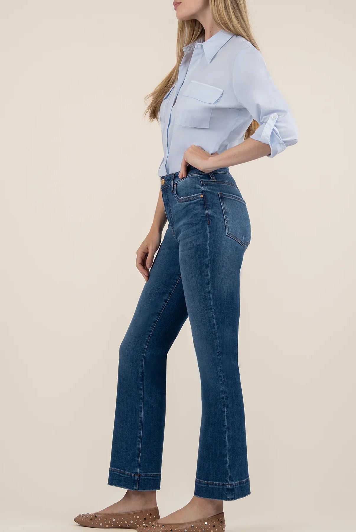Kut From The Kloth Kelsey High Rise Fab Ab Ankle Flare With Wide Hem In Supernatural-Jeans-Kut from the Kloth-Deja Nu Boutique, Women's Fashion Boutique in Lampasas, Texas