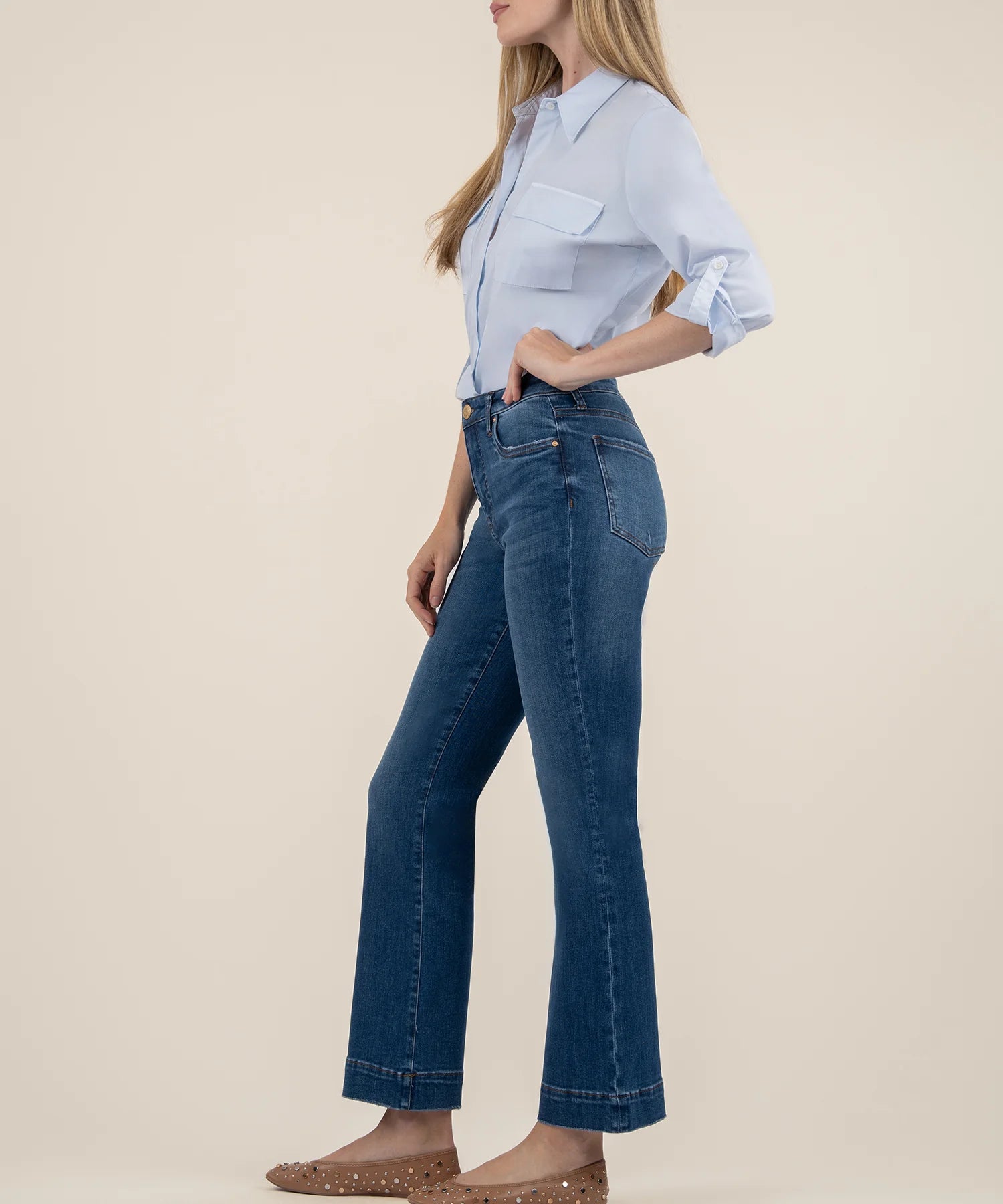 Kut From The Kloth Kelsey High Rise Fab Ab Ankle Flare With Wide Hem In Supernatural-Jeans-Kut from the Kloth-Deja Nu Boutique, Women's Fashion Boutique in Lampasas, Texas