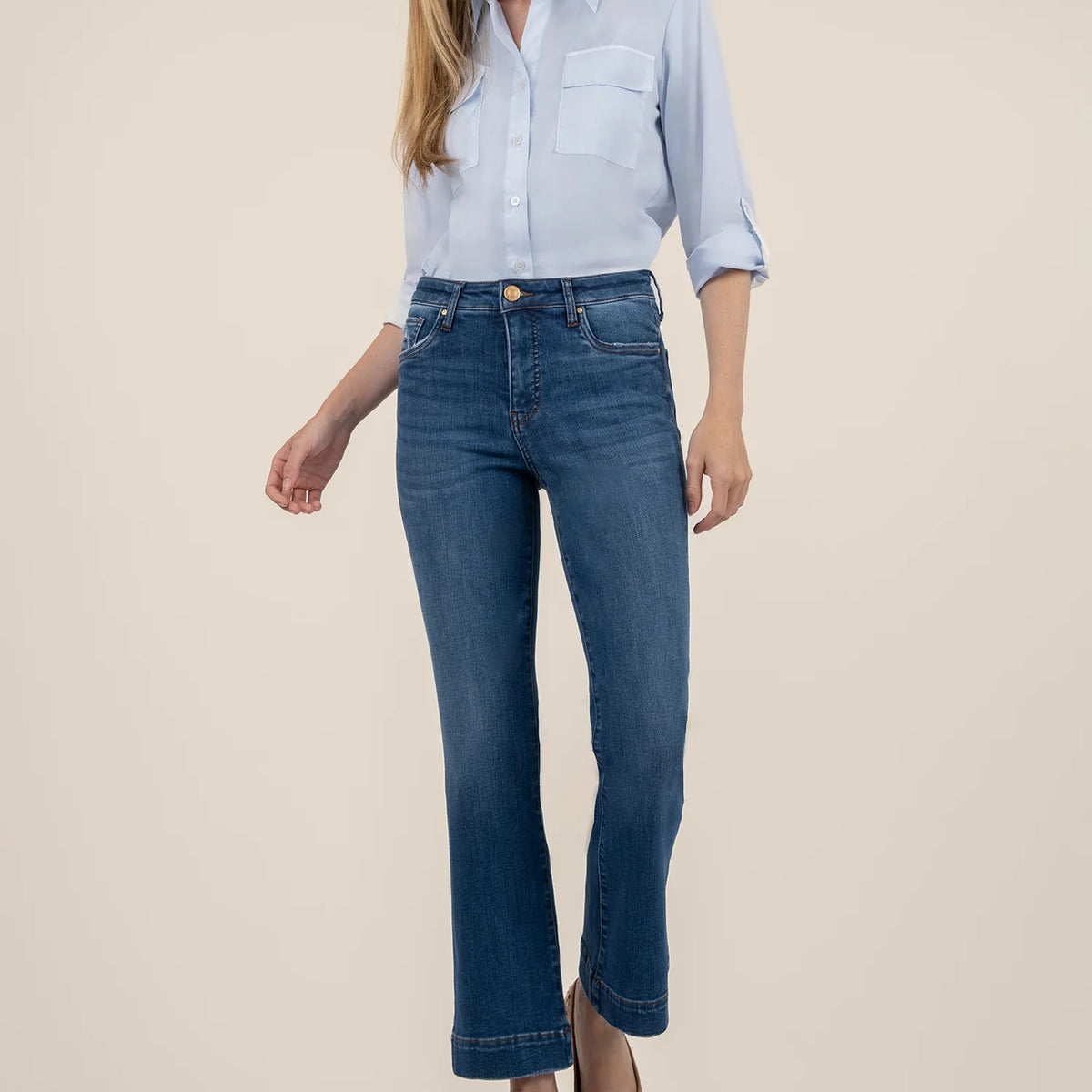 Designer KUT FROM THE KLOTH Kelsey High Rise Fab Ab Ankle Flare