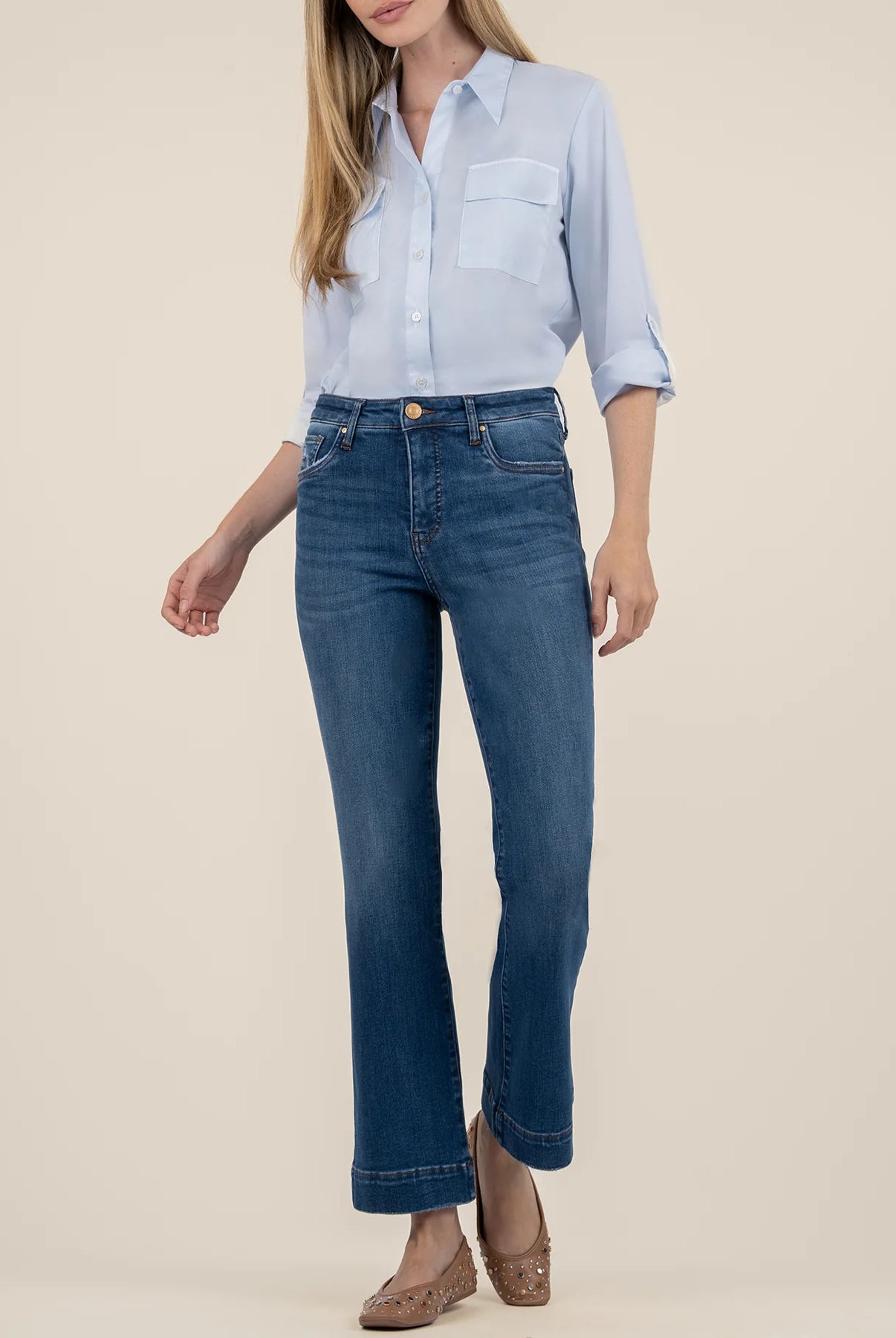 Kut From The Kloth Kelsey High Rise Fab Ab Ankle Flare With Wide Hem In Supernatural-Jeans-Kut from the Kloth-Deja Nu Boutique, Women's Fashion Boutique in Lampasas, Texas