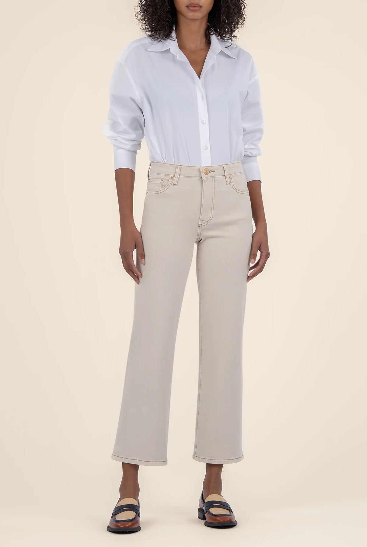 Kut from the Kloth Charlotte High Rise FAB AB Culottes In Ecru-Jeans-Kut from the Kloth-Deja Nu Boutique, Women's Fashion Boutique in Lampasas, Texas