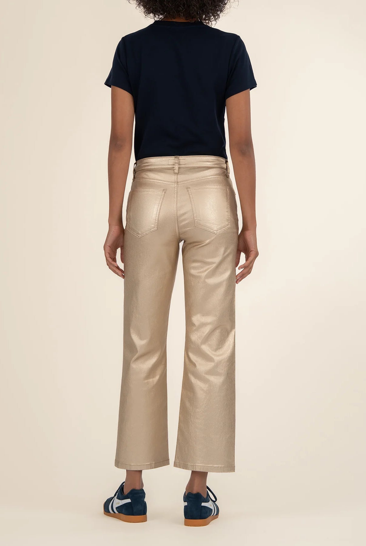 Kut from the Kloth Charlotte High Rise Wide Leg in Gold-Jeans-Kut from the Kloth-Deja Nu Boutique, Women's Fashion Boutique in Lampasas, Texas