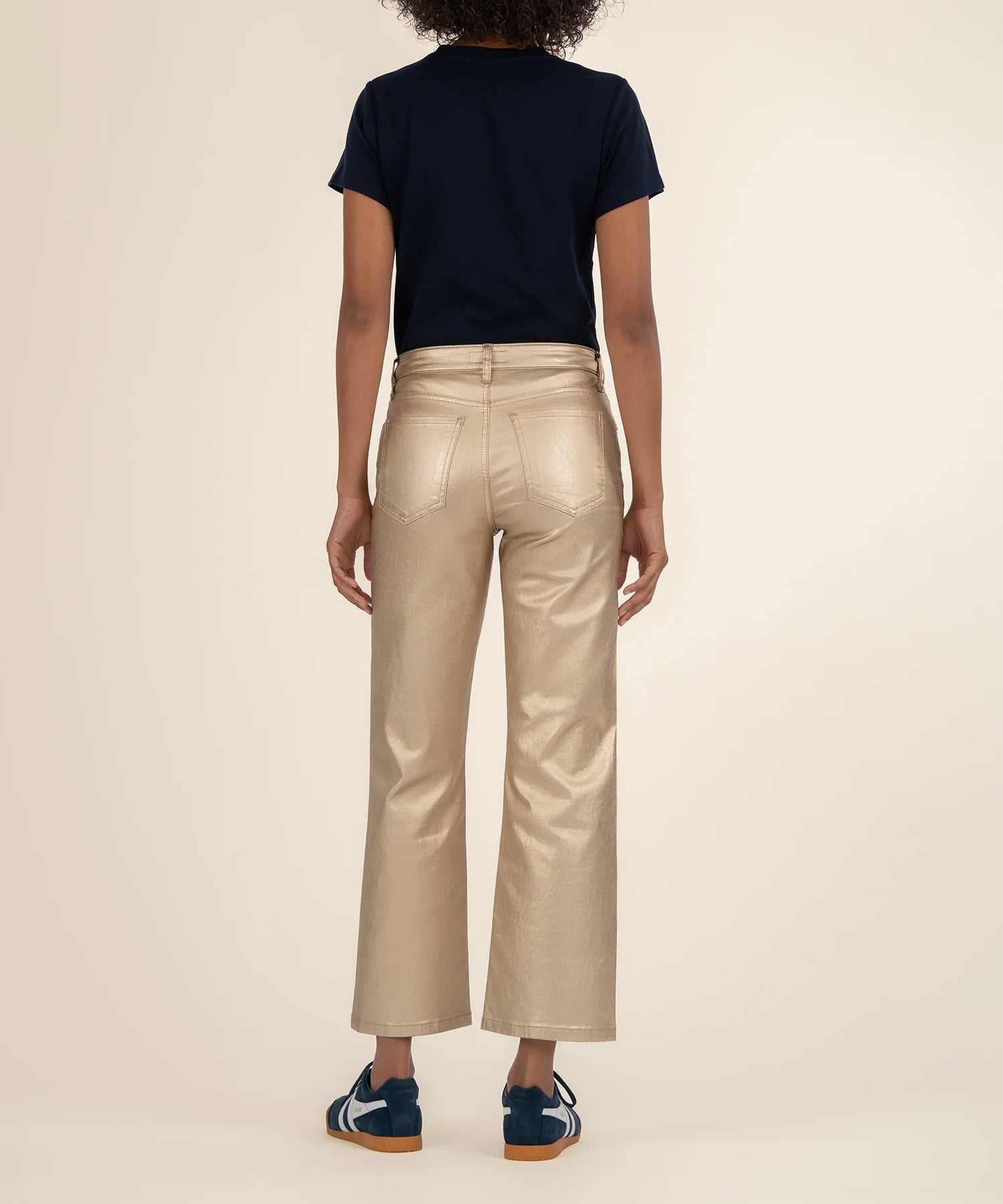 Kut from the Kloth Charlotte High Rise Wide Leg in Gold-Jeans-Kut from the Kloth-Deja Nu Boutique, Women's Fashion Boutique in Lampasas, Texas