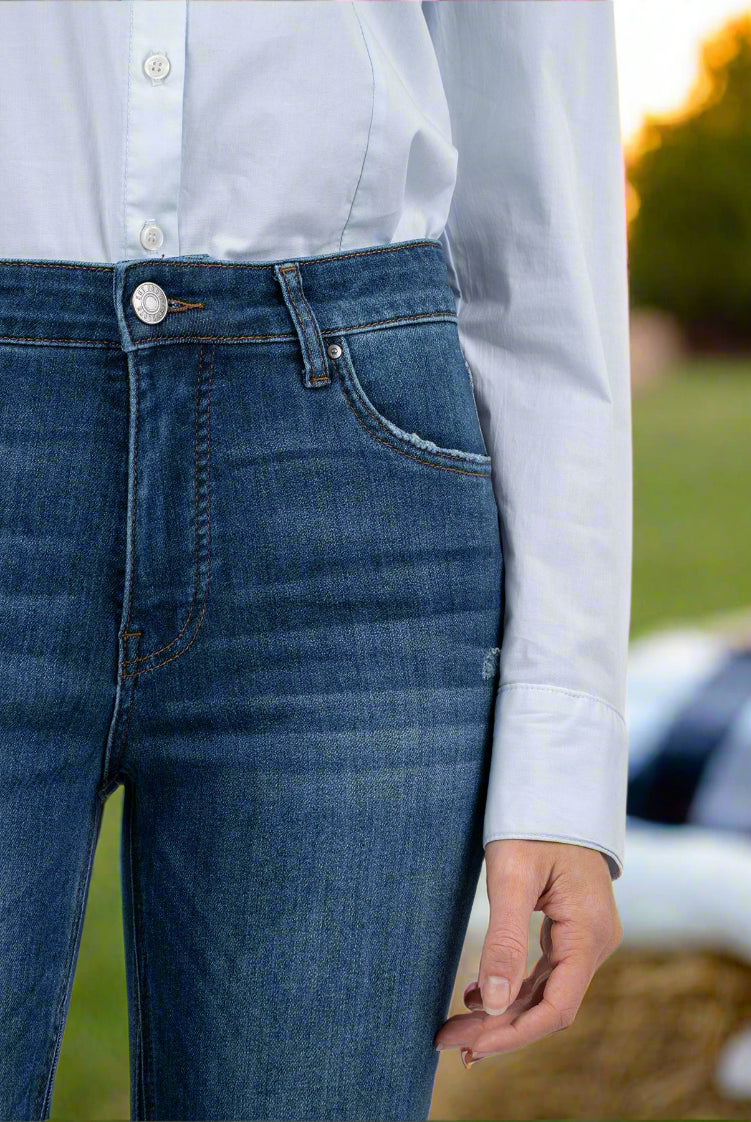 Kut from the Kloth Kelsey High Rise Fab Ab Ankle Flare Jeans – Royal Denim-Jeans-Kut from the Kloth-Deja Nu Boutique, Women's Fashion Boutique in Lampasas, Texas