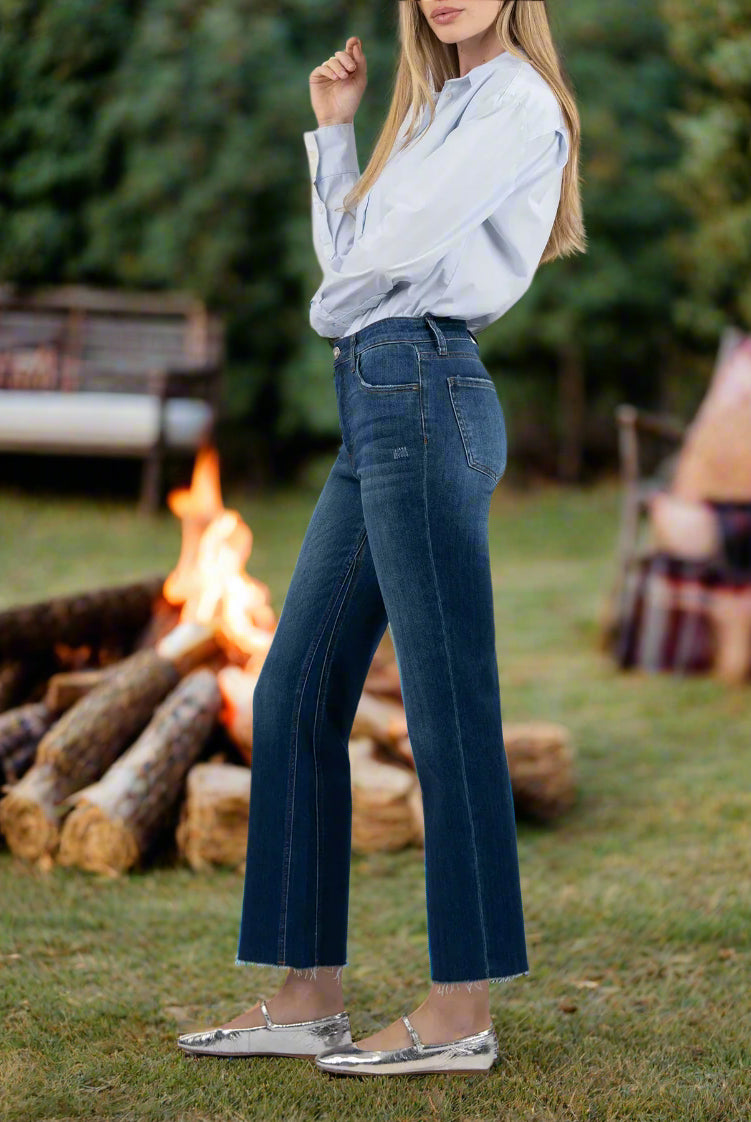 Kut from the Kloth Kelsey High Rise Fab Ab Ankle Flare Jeans – Royal Denim-Jeans-Kut from the Kloth-Deja Nu Boutique, Women's Fashion Boutique in Lampasas, Texas