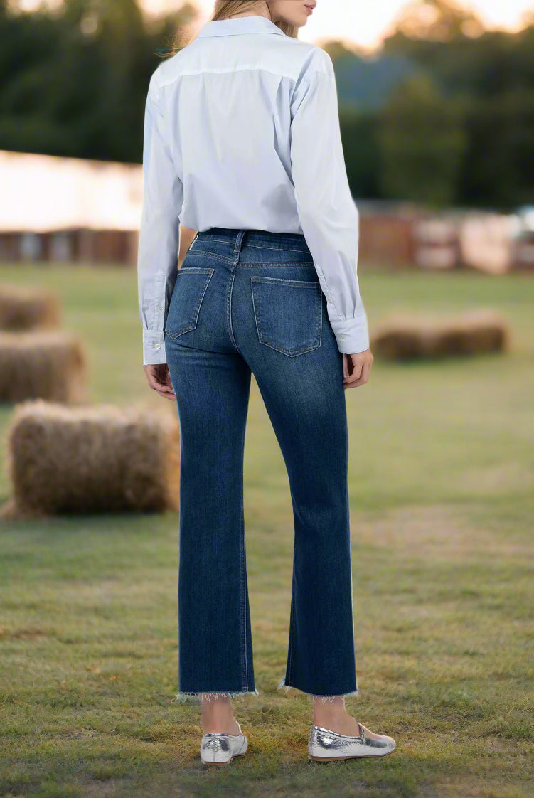 Kut from the Kloth Kelsey High Rise Fab Ab Ankle Flare Jeans – Royal Denim-Jeans-Kut from the Kloth-Deja Nu Boutique, Women's Fashion Boutique in Lampasas, Texas