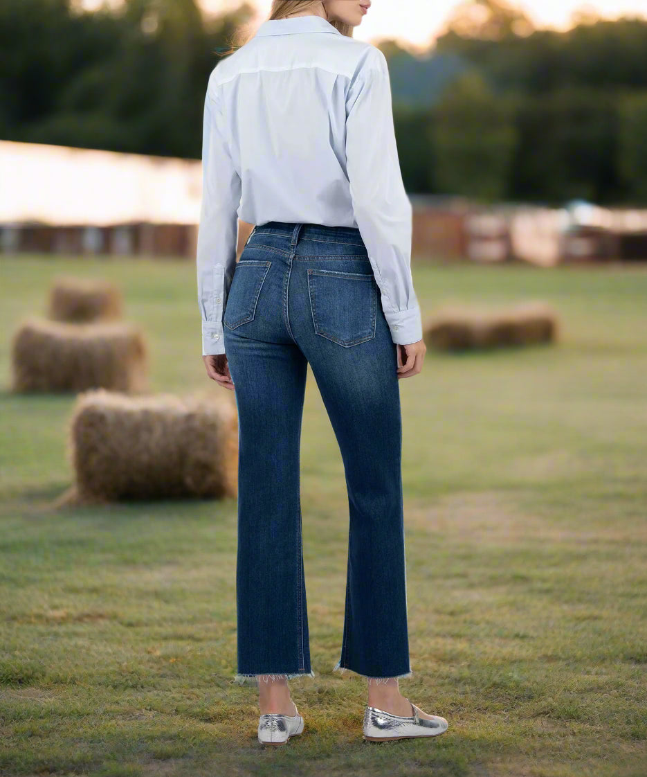 Kut from the Kloth Kelsey High Rise Fab Ab Ankle Flare Jeans – Royal Denim-Jeans-Kut from the Kloth-Deja Nu Boutique, Women's Fashion Boutique in Lampasas, Texas