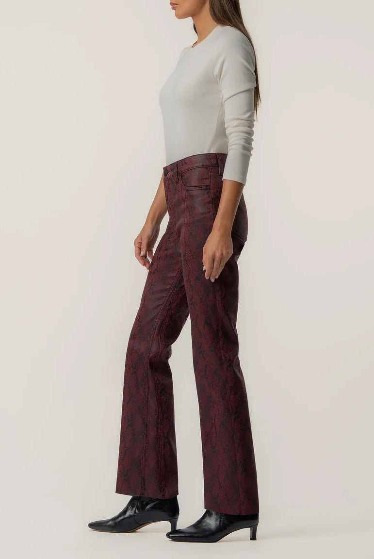Kut from the Kloth Kelsey High Rise Fab Ab Ankle Flare Jeans in Burgundy-Jeans-Kut from the Kloth-Deja Nu Boutique, Women's Fashion Boutique in Lampasas, Texas