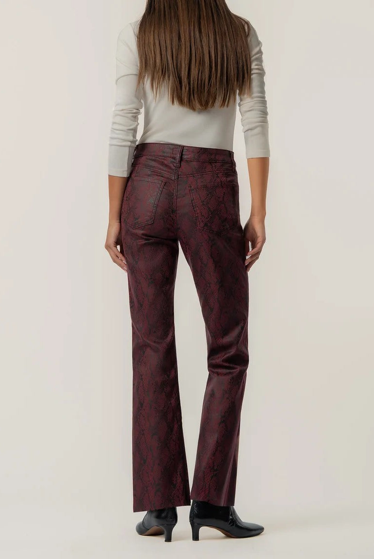 Kut from the Kloth Kelsey High Rise Fab Ab Ankle Flare Jeans in Burgundy-Jeans-Kut from the Kloth-Deja Nu Boutique, Women's Fashion Boutique in Lampasas, Texas